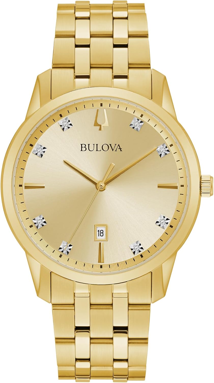 Bulova Men's Classic Diamond Sutton 3-Hand Quartz Watch, 40mm