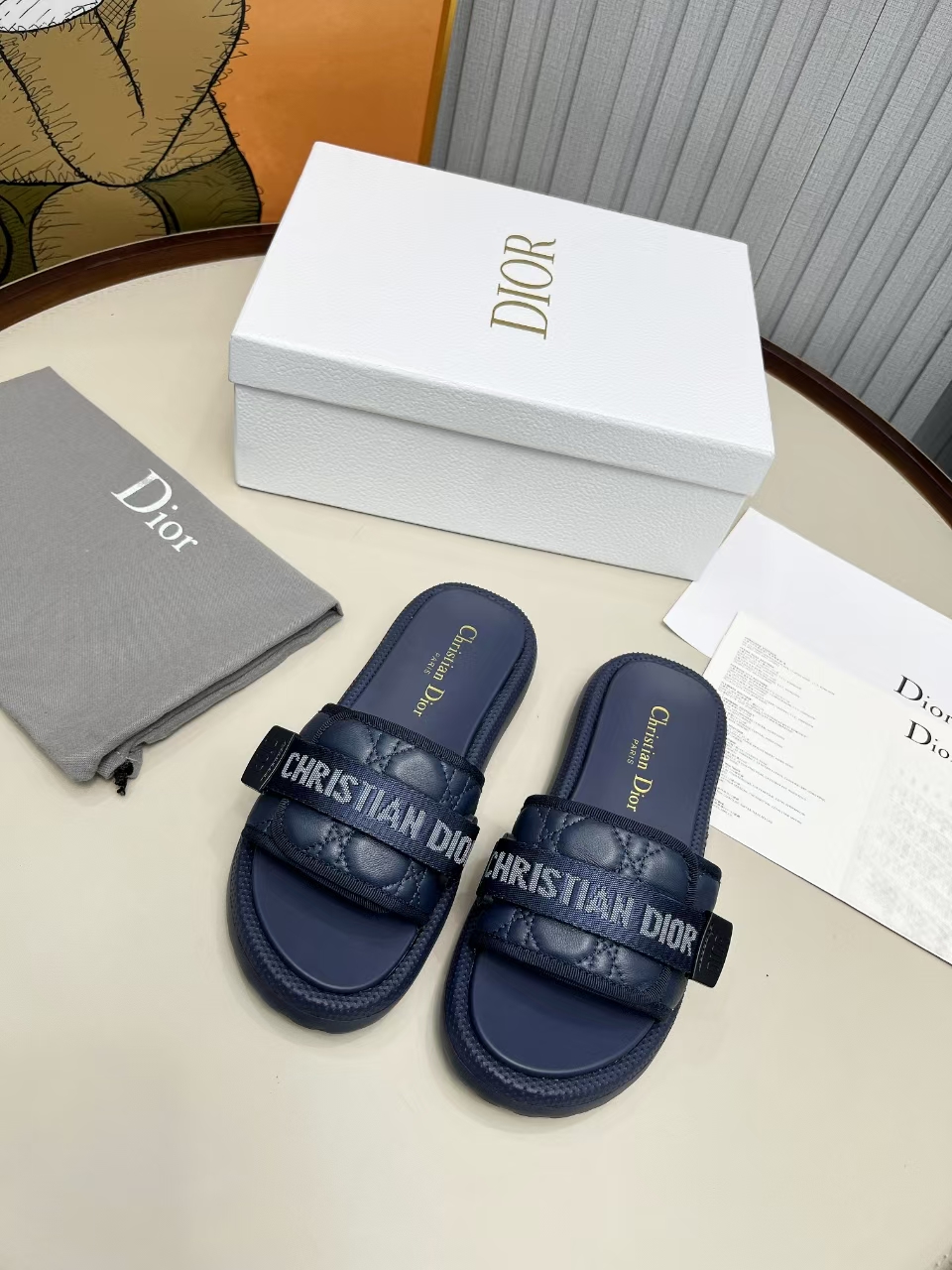 [TOP] Christian Dior Slippers - Blue - 711 Luxury
