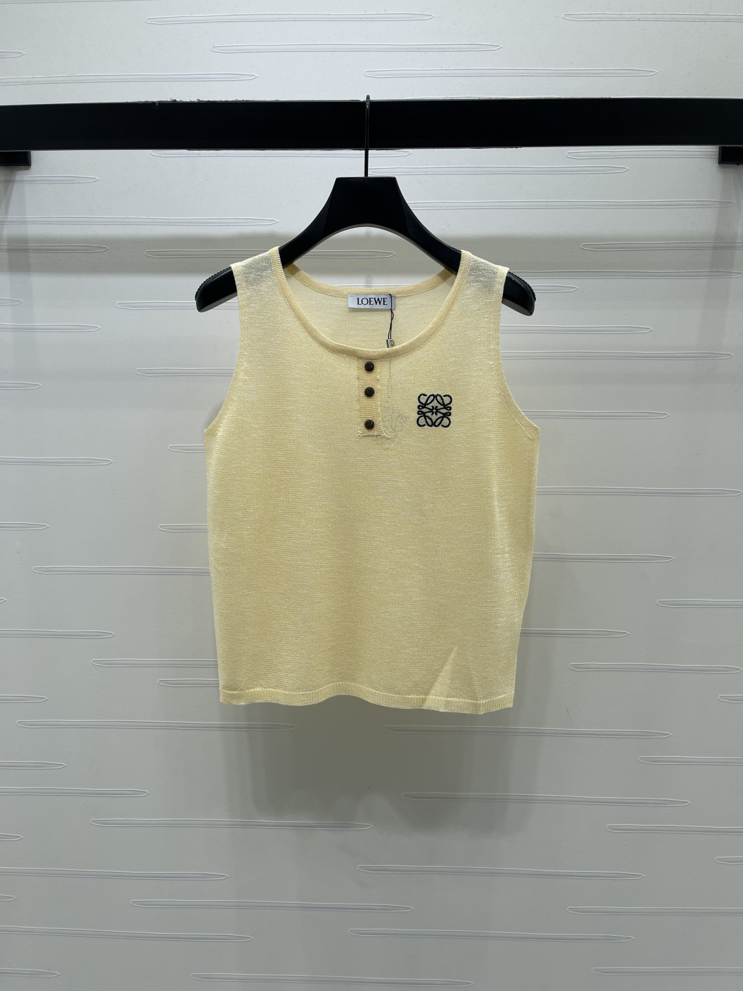 [TOP] LOEWE Totem Logo Knitted Vest - Yellow