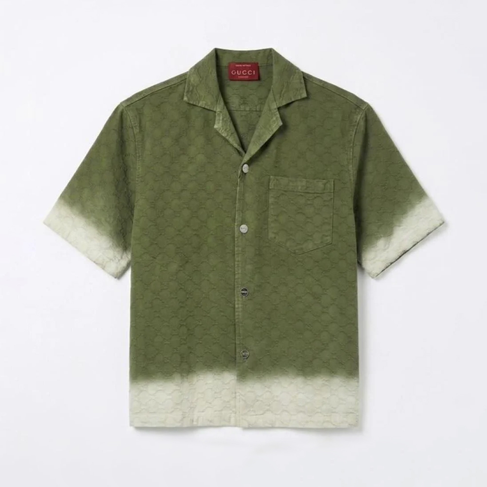 Gucci Bleached GG Cotton Denim Jacquard Shorts and Shirts #386737