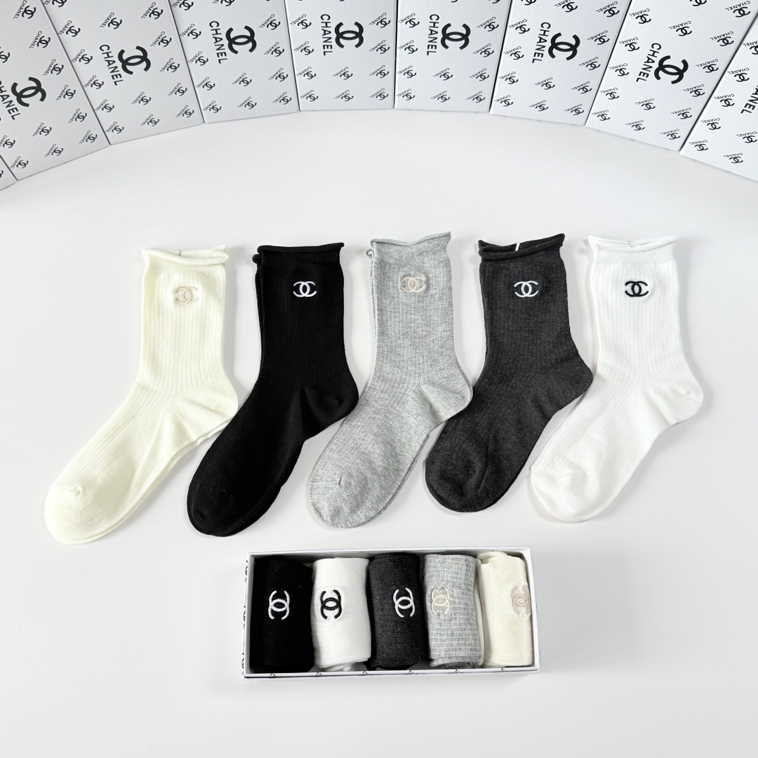 [TOP] CHANEL Socks - 5 Pieces as a Set - 711 Luxury