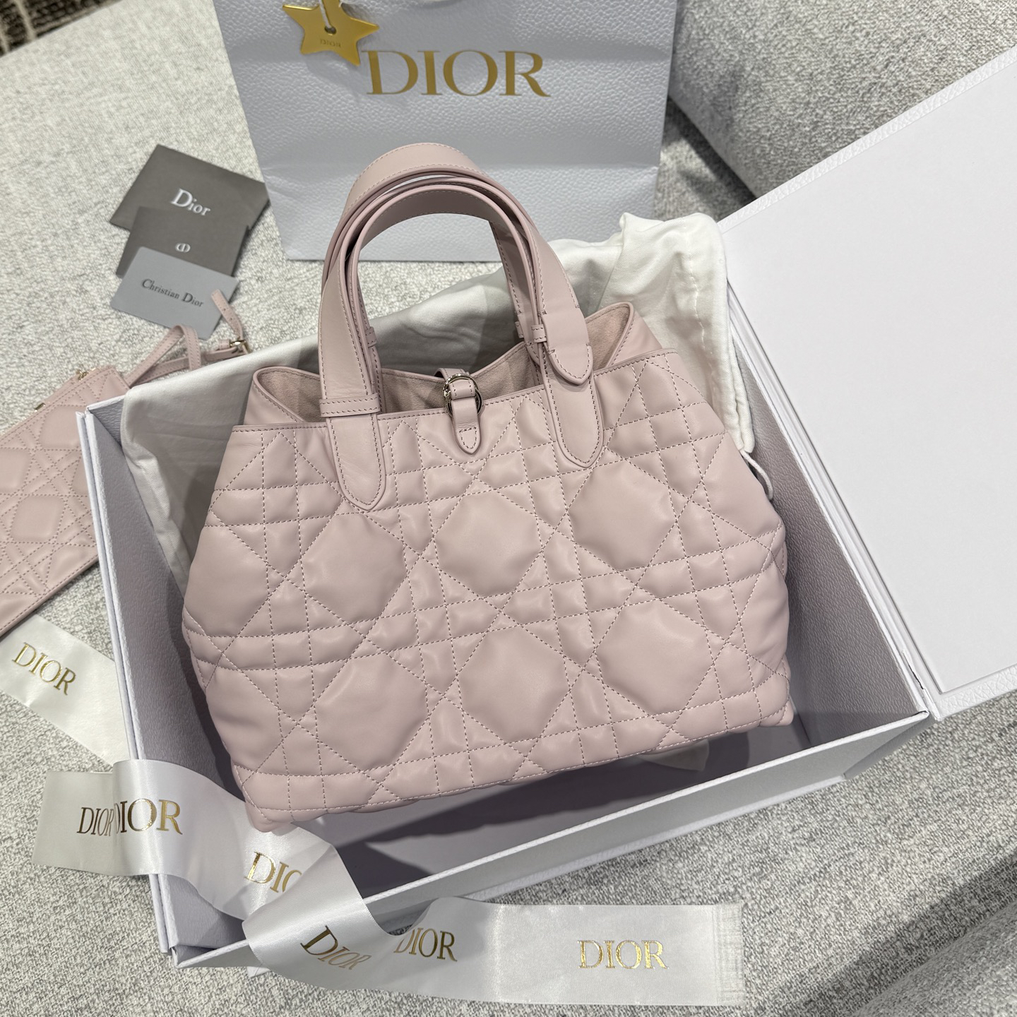 [TOP] Christian Dior Toujours Bag Calfskin Medium 28*21.5*19cm - Pink