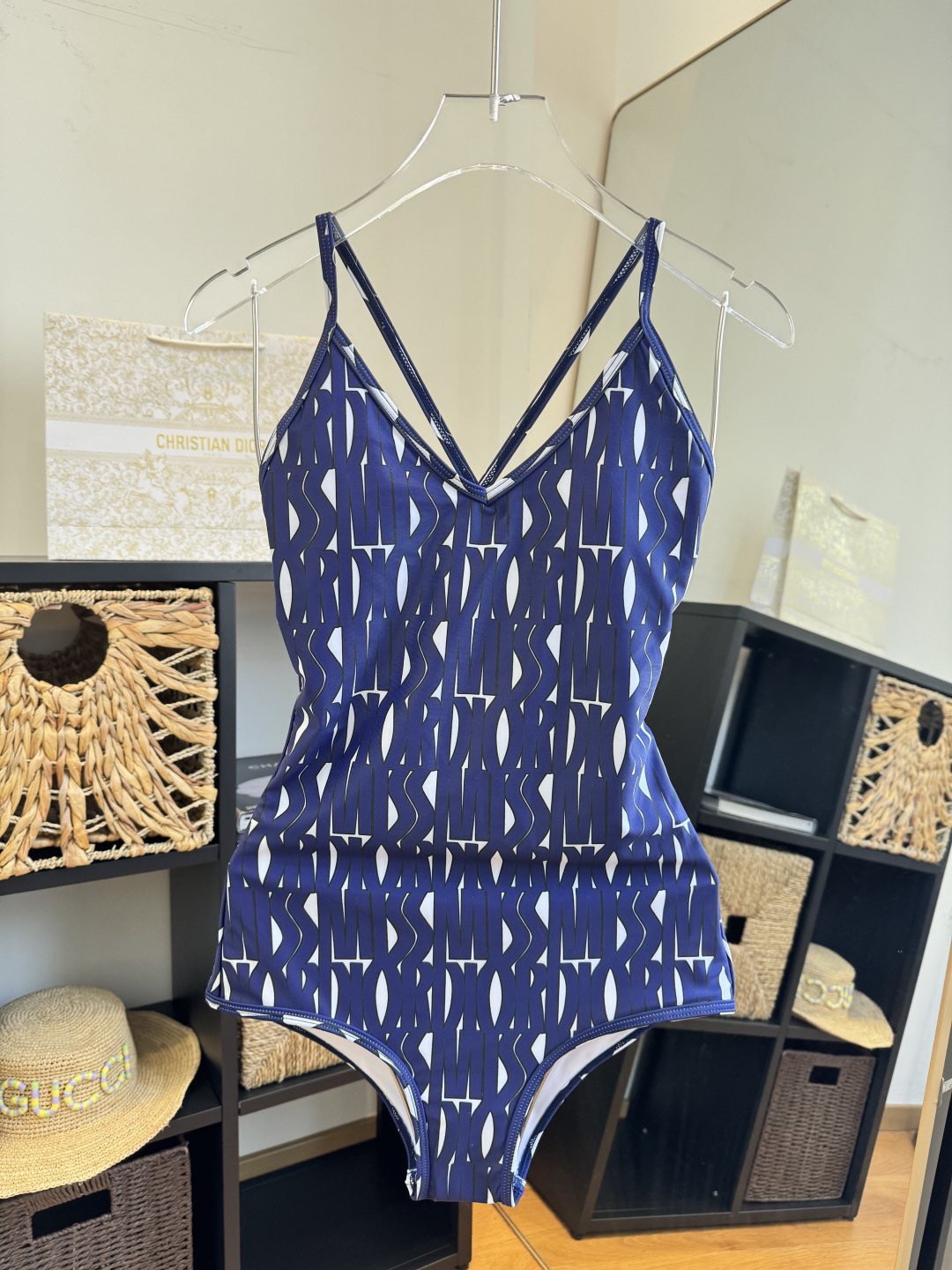 [TOP] Christian Dior One-Piece Swimsuit - Blue - 711 Luxury
