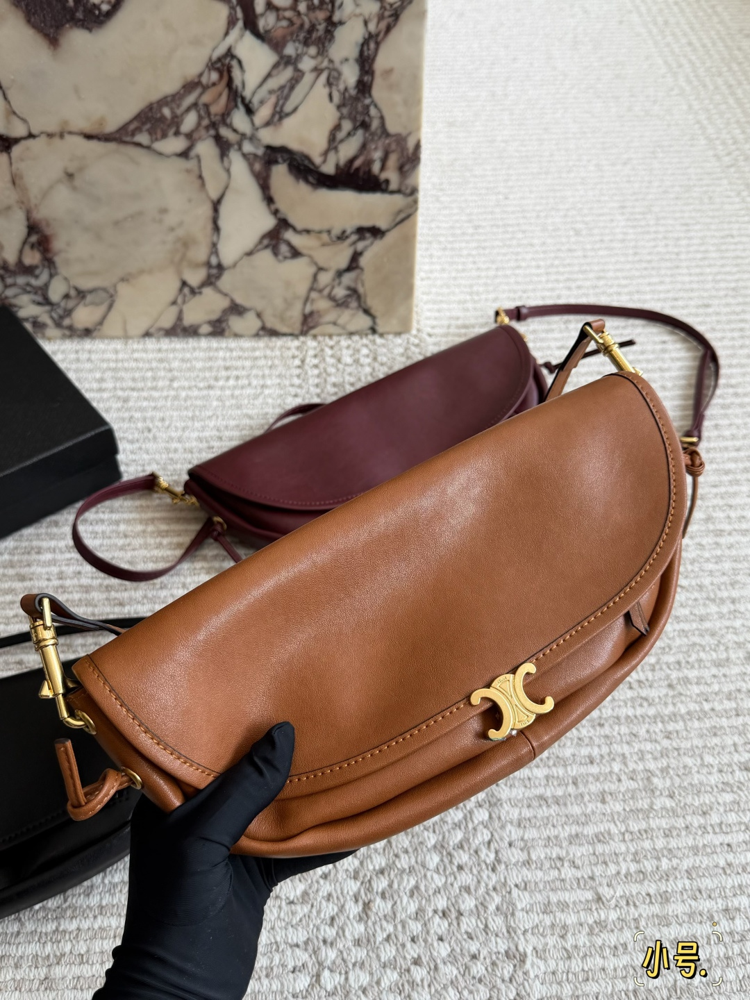 Celine Tan Leather Crossbody Bag with Gold-tone Hardware (Replica)