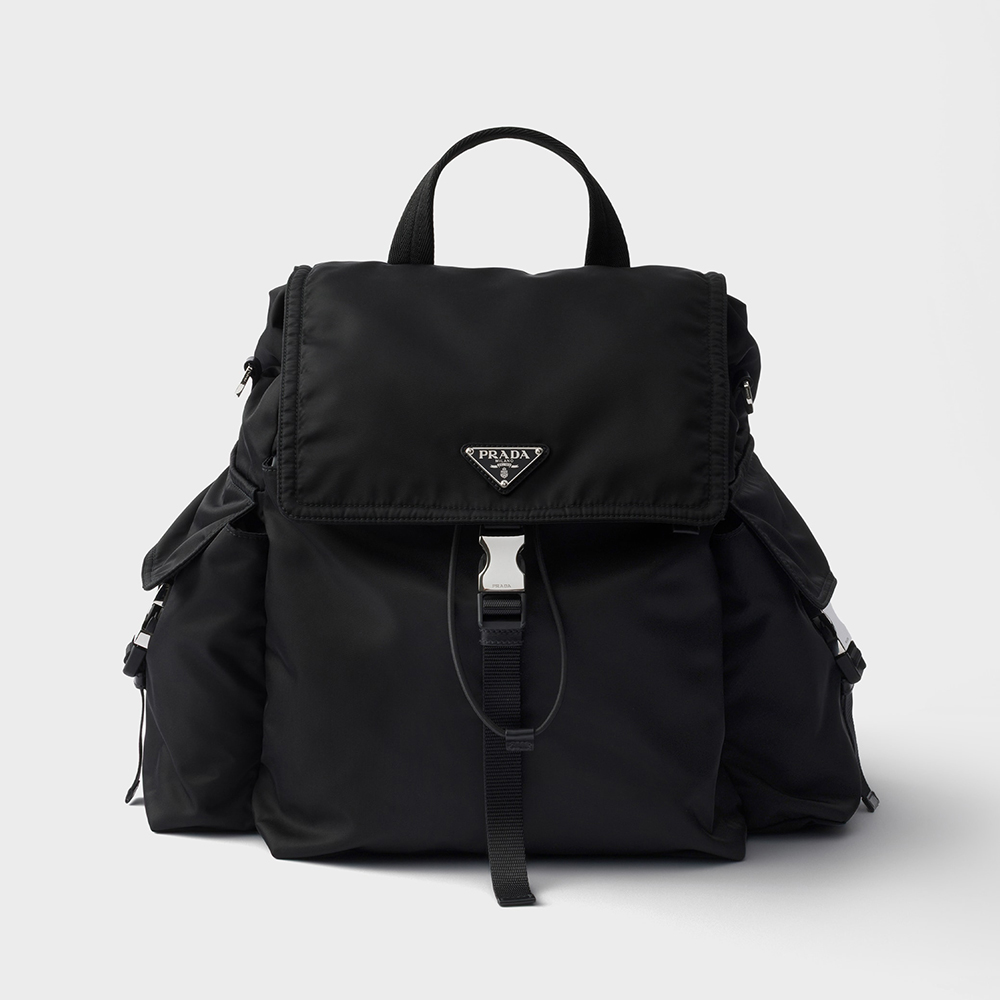 PRADA Aviation Blue Prada Explore Re-nylon And Leather Backpack #378298