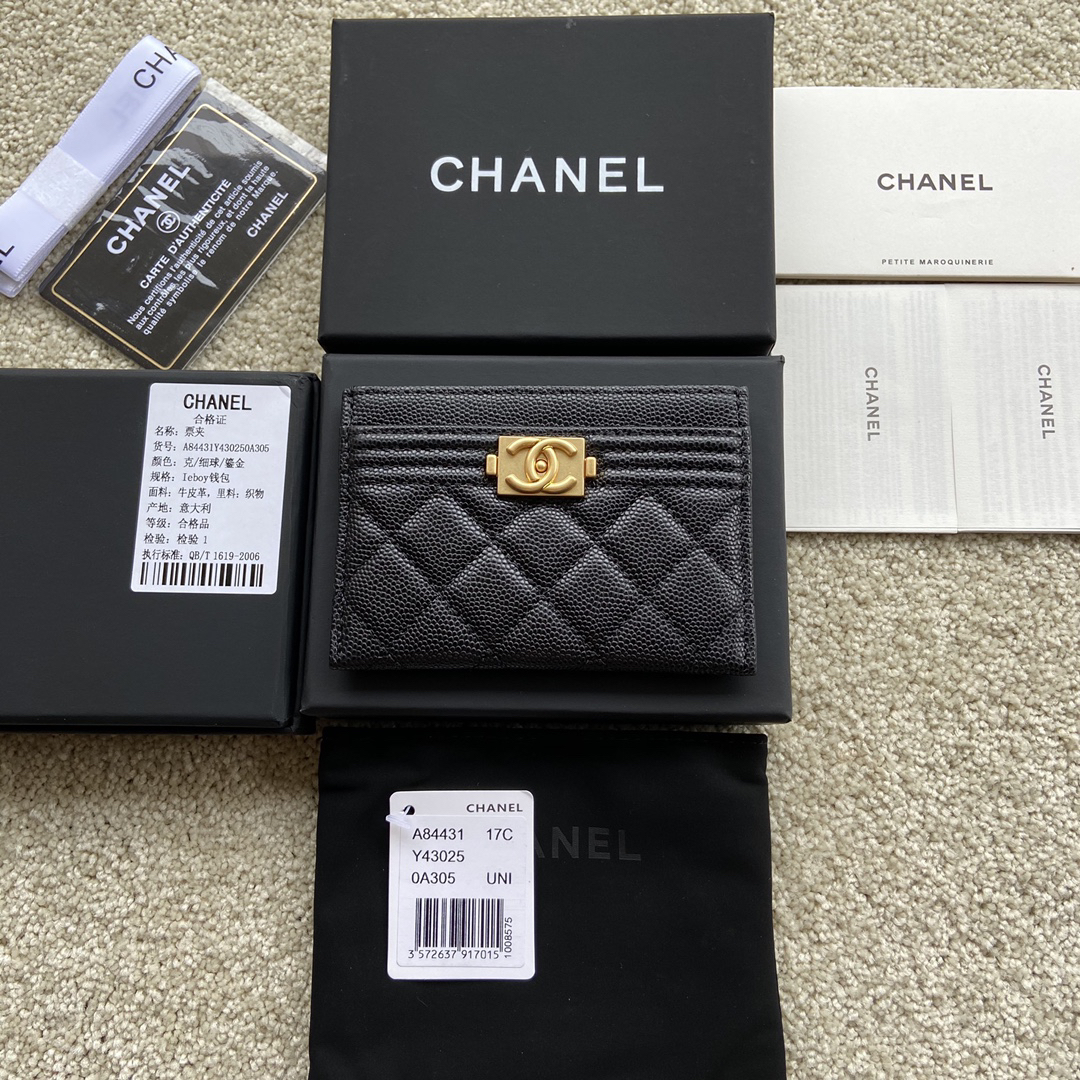 [TOP] CHANEL Leboy Cardholder - Black - GHW - 711 Luxury