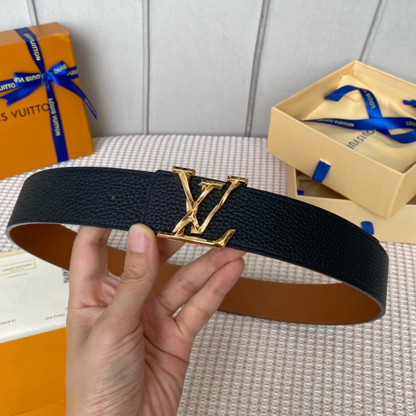 [TOP] Louis Vuitton LV Belt Calfskin 4cm - Black - 711 Luxury