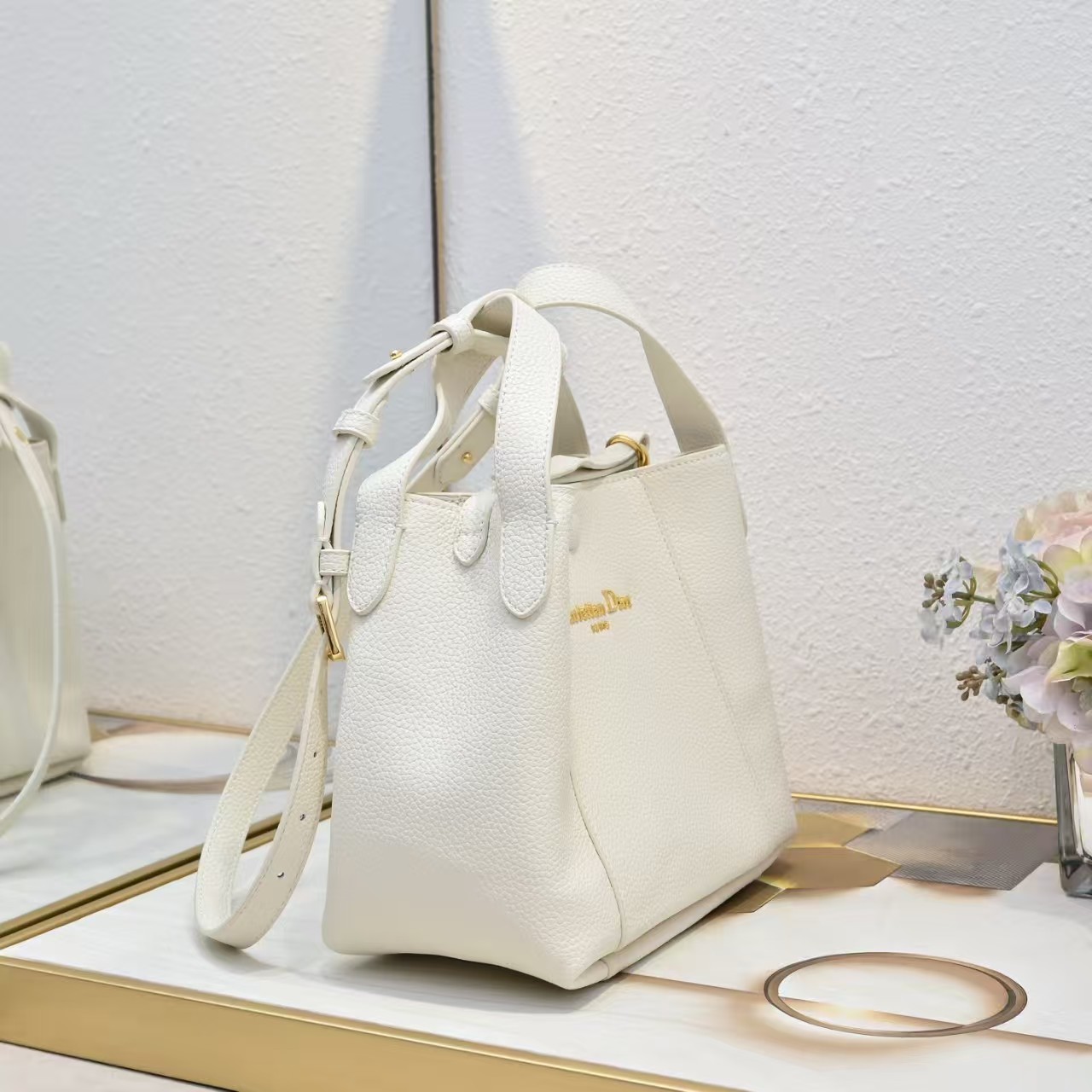 [TOP] Christian Dior CD Signature  Hobo Bag 21*19*11cm - White - 711 Luxury