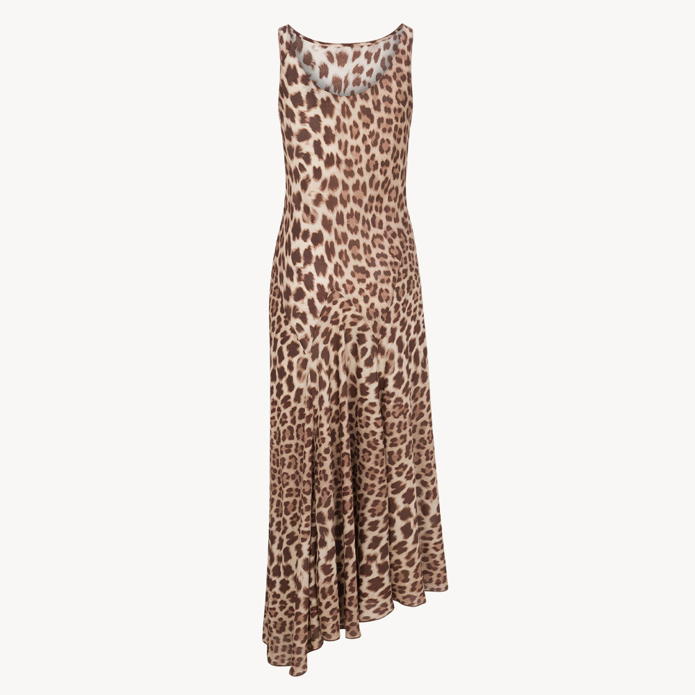 Designer Clothing Réalisation Par Romy Wild Animal Print Silk Dress #393991 | Nigo Office