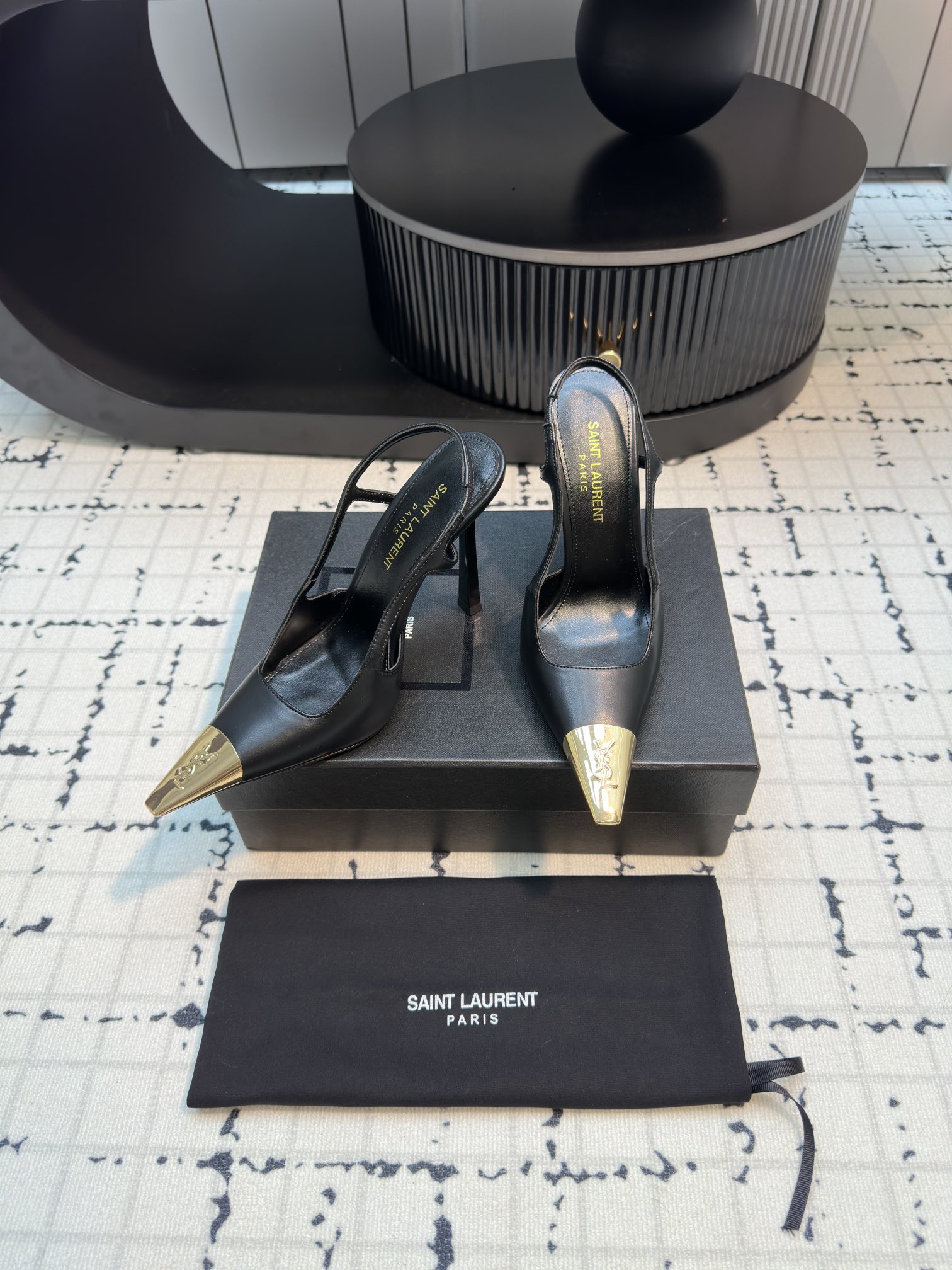 [TOP] Yves Saint Laurent YSL High Heels - Black - 711 Luxury