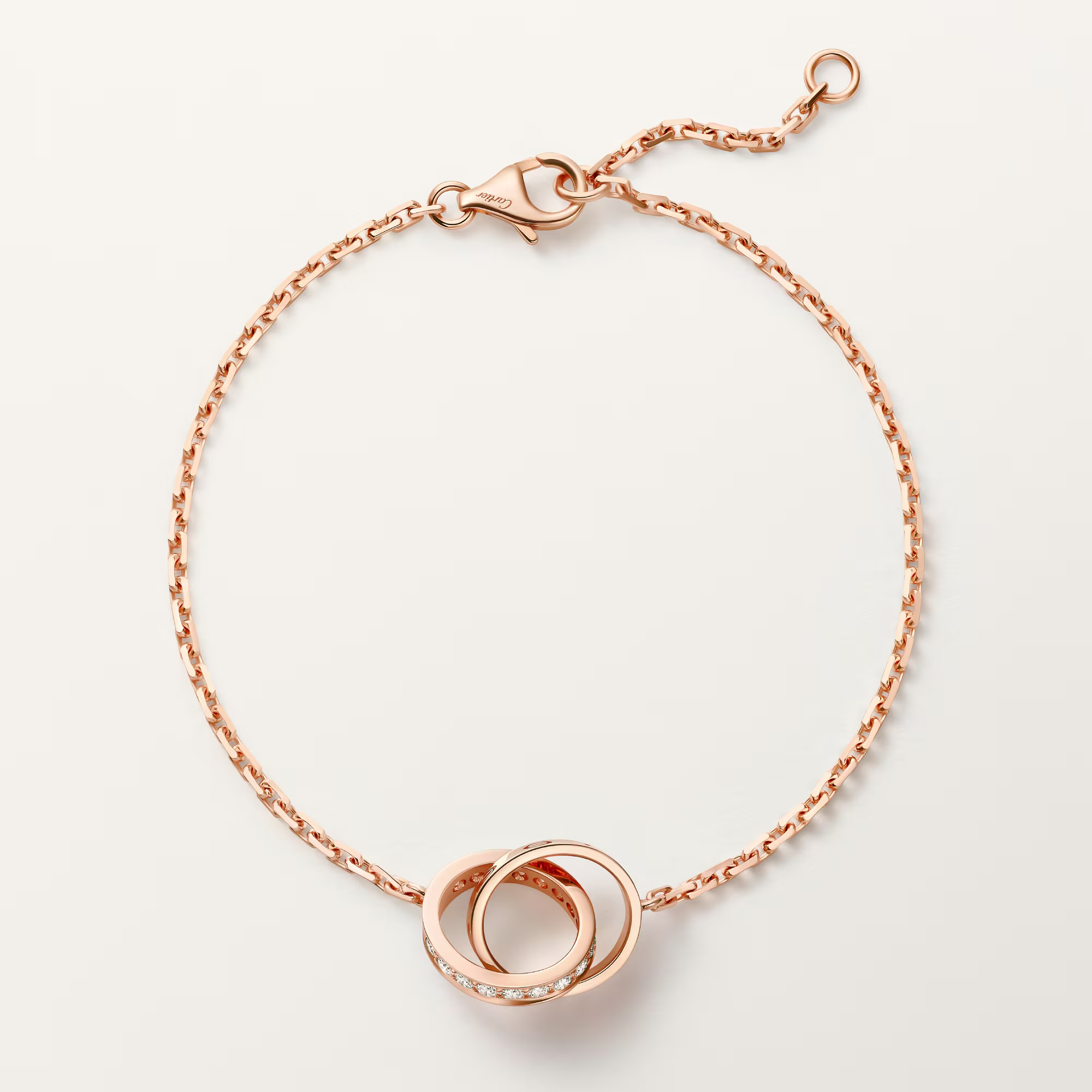 Carty Love Luna Loop Bracelet, Rose Gold, Half-Paved