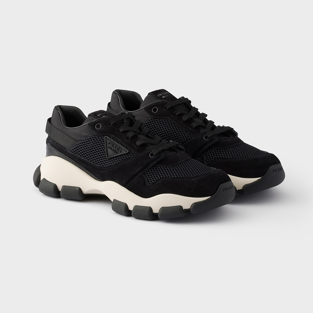 Prada Shoes PRADA Mesh Fabric And Suede Sneakers #394882 | Nigo Office