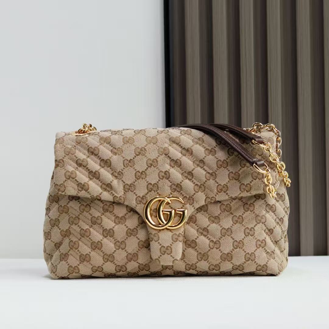 [TOP] GUCCI GG Marmont Bag 31-17-8 cm - Brown - 711 Luxury