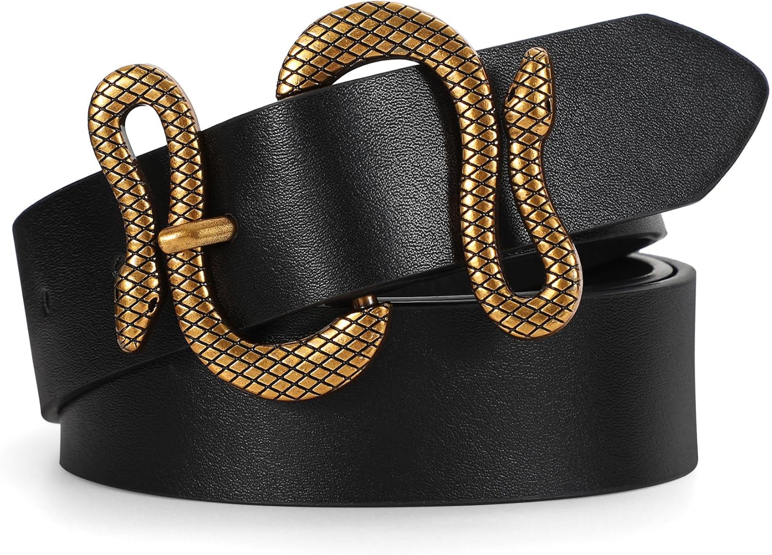 C O E CESCOSI Women Leather Belt with Snake Buckle Fashion Women Belt for Jeans Pants Dresses