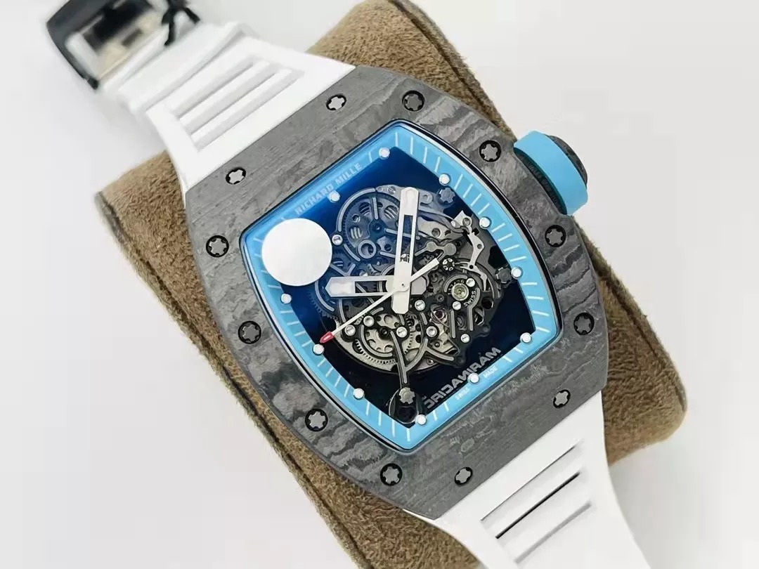 RM055 Skeleton White Strap 42mm