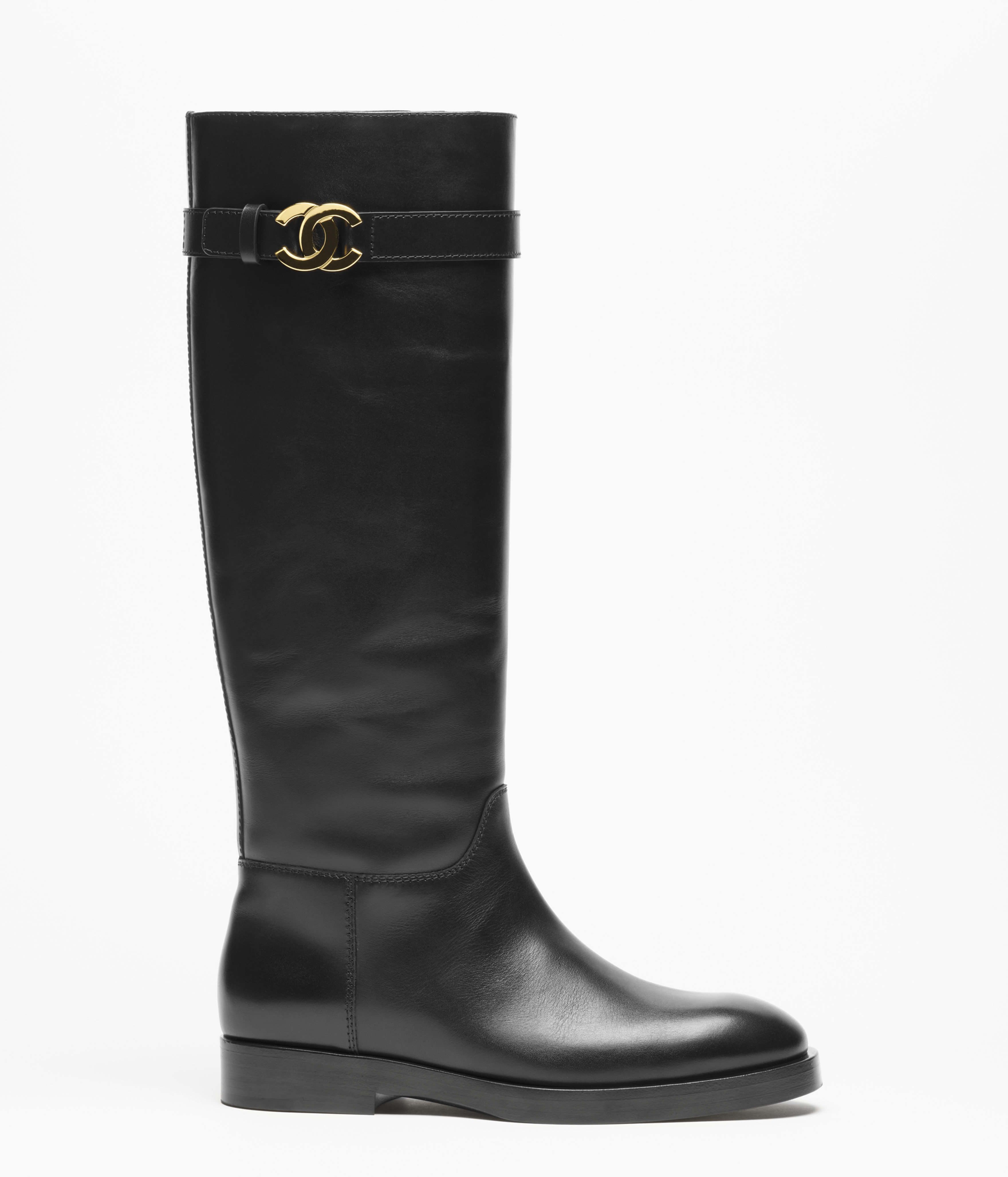 Chanel black Shoes CHANEL High Boots Calfskin Black #394088 View 2 | Nigo Office