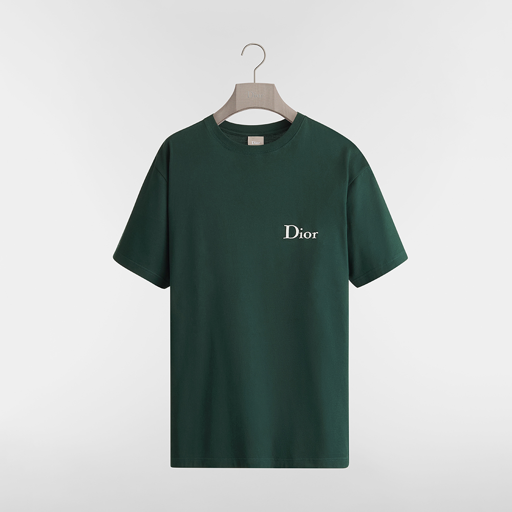 Dior green Clothing DIOR T-Shirt with Dior Embroidery Relaxed Fit Green Cotton Jersey View 2 | Nigo Office