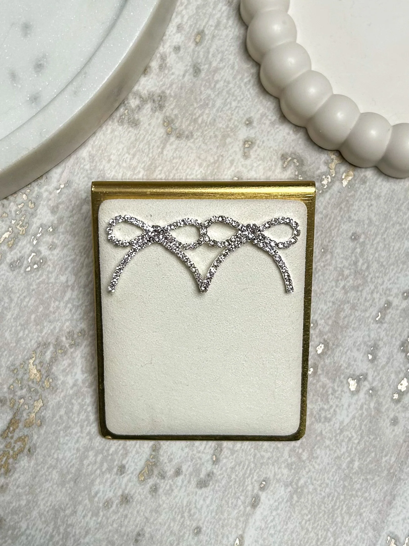 Diamante Bow Earrings (2 Colours)