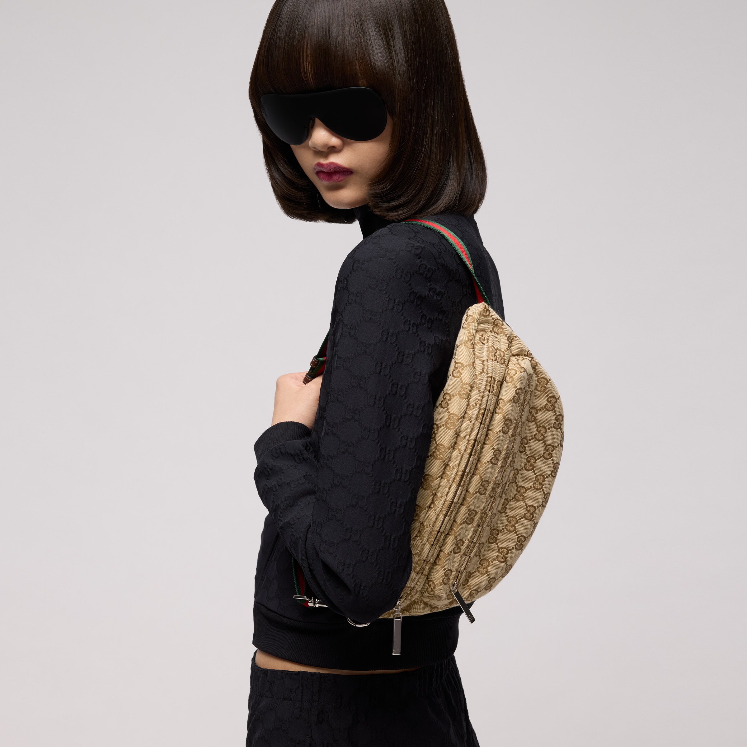Gucci brown Bag GUCCI Gucci Tag Small Crossbody Bag in Sand and Brown GG Canvas #387943 View 2 | Nigo Office