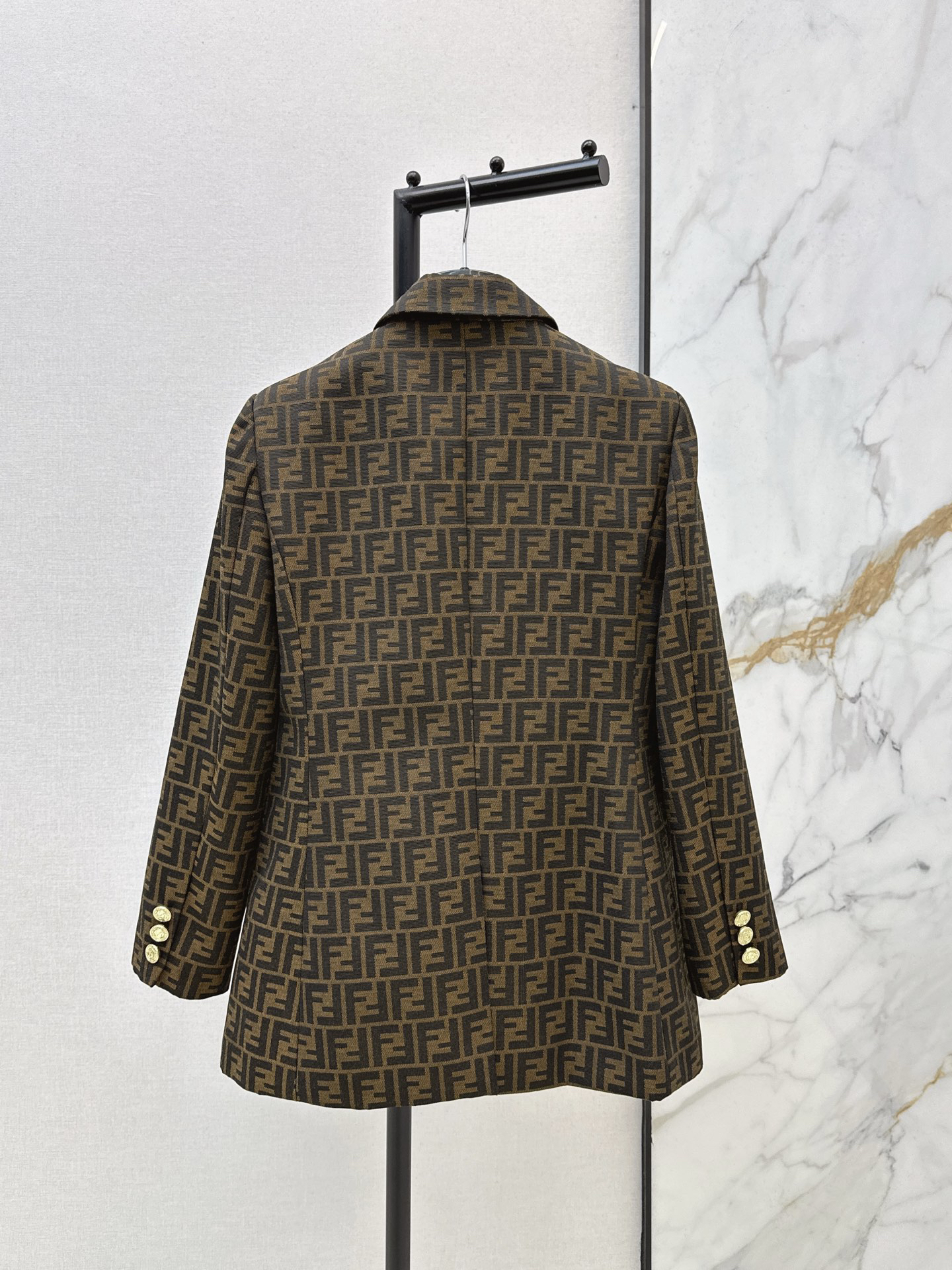 [TOP] FENDI FF Monogram Blazer - Brown