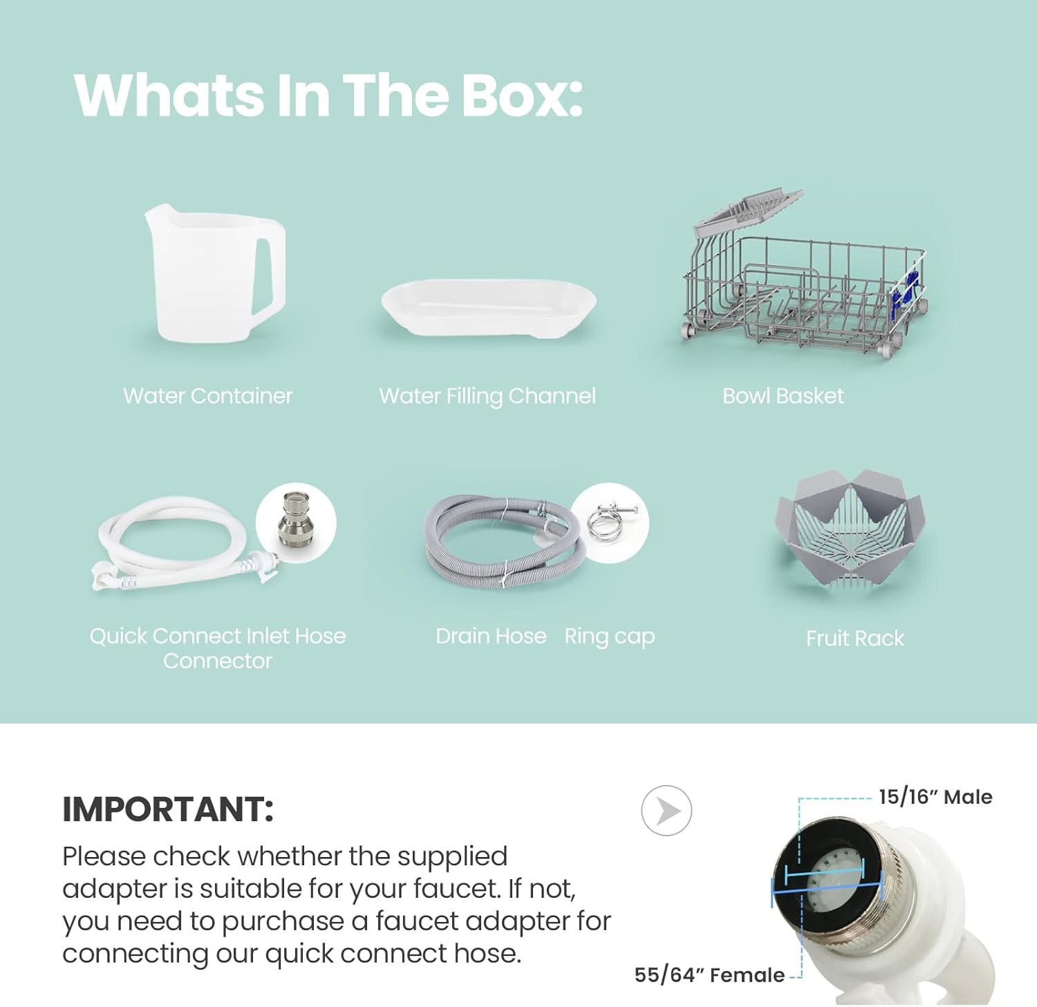 COMFEE' Portable Dishwasher Countertop with 5L Built-in Water Tank, No Hookup Needed, 6 Programs, 360° Dual Spray, 192℉ High-Temp& Air-Dry Function, Mini Dishwasher for RVs, White