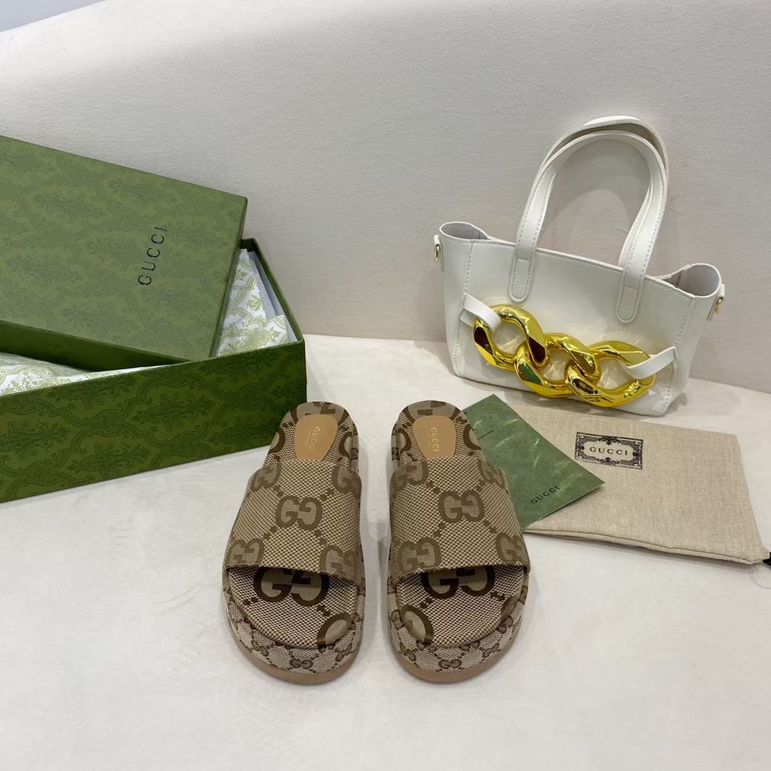 [TOP] GUCCI Slippers - Brown - 711 Luxury