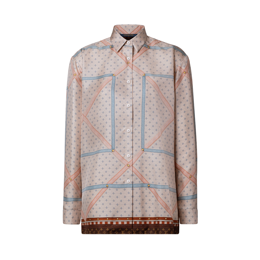 LOUIS VUITTON Trunk Print Silk Shirt #381113