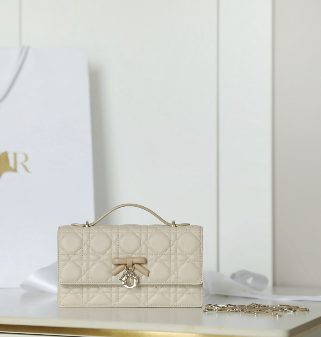 [TOP] Christian Dior My Dior Bag Lambskin 21x11.5x4.5cm - Beige - 711 Luxury