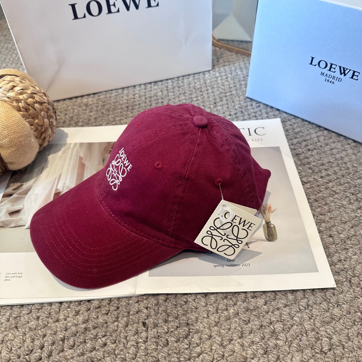 [TOP] LOEWE Baseball Cap - Red - 711 Luxury