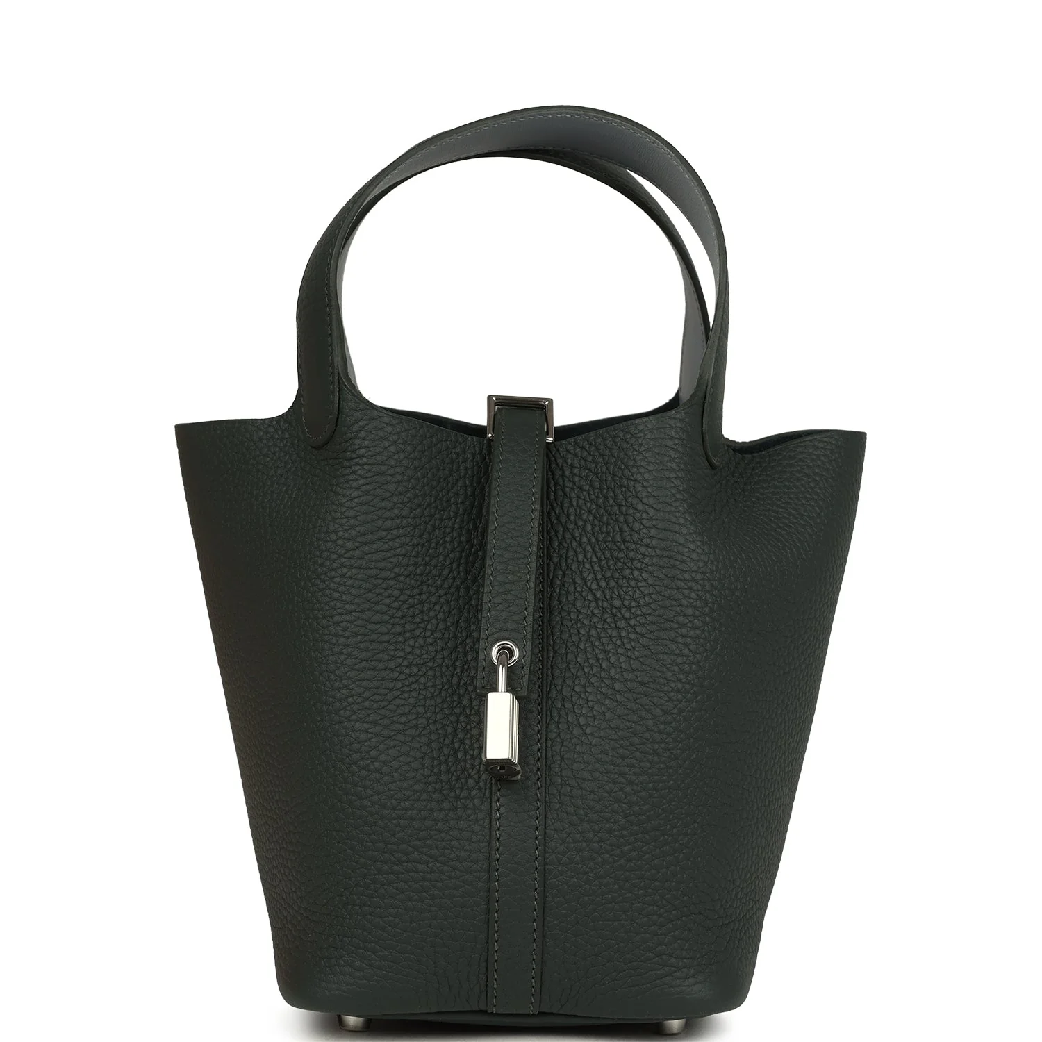 Hermes Picotin Lock  Eclat Vert Mangrove Clemence and Gris Pantin Swift Palladium Hardware