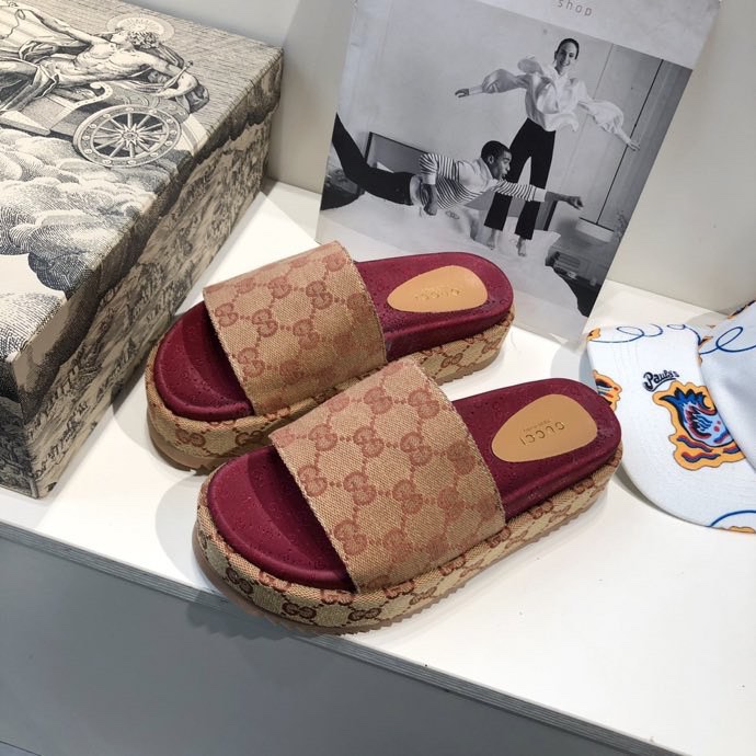 [TOP] GUCCI Platform Sandals  - Brown - 711 Luxury
