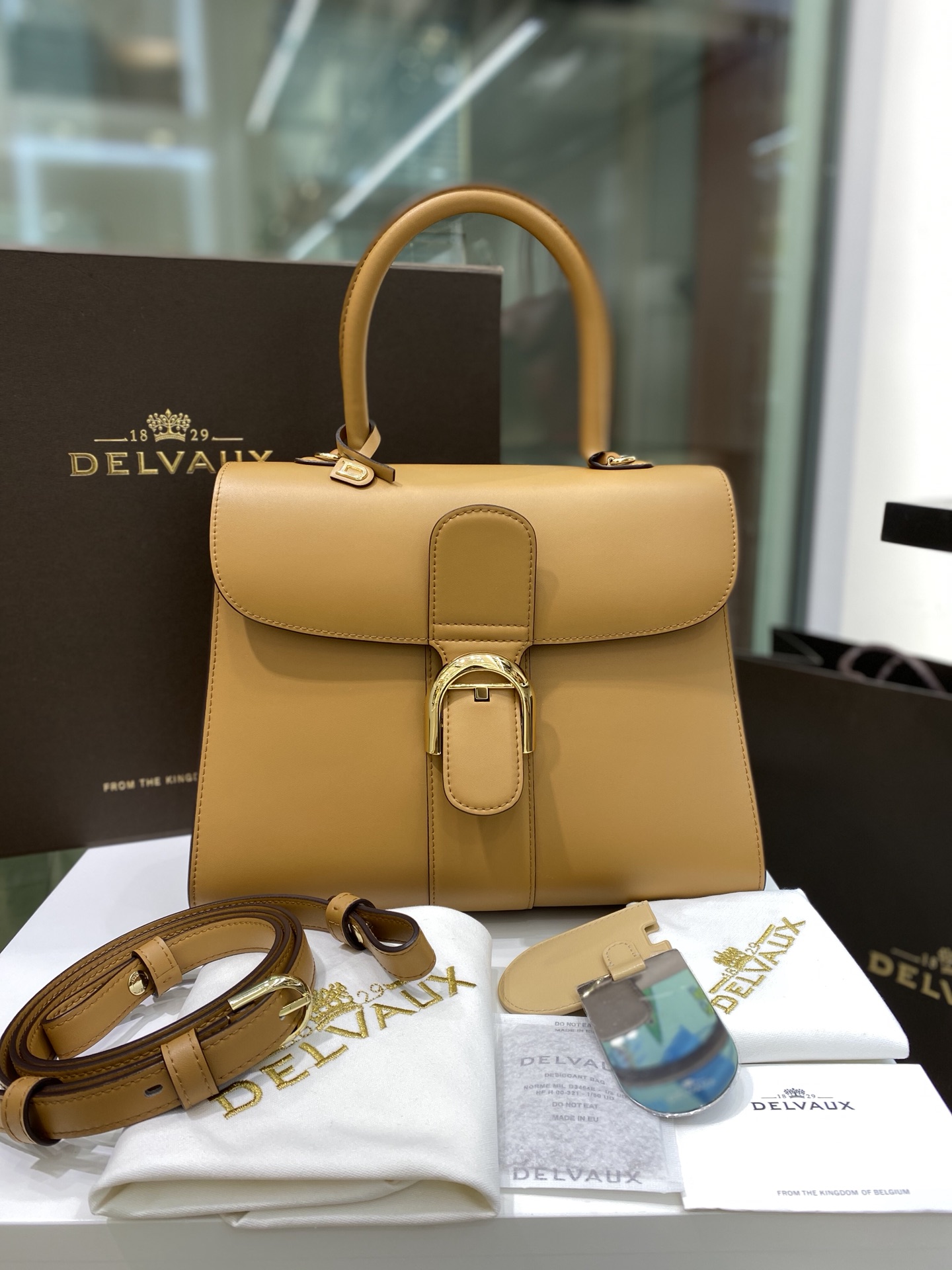 [TOP] Delvaux Brillant Bag Box Leather 28cm - Brown - 711 Luxury