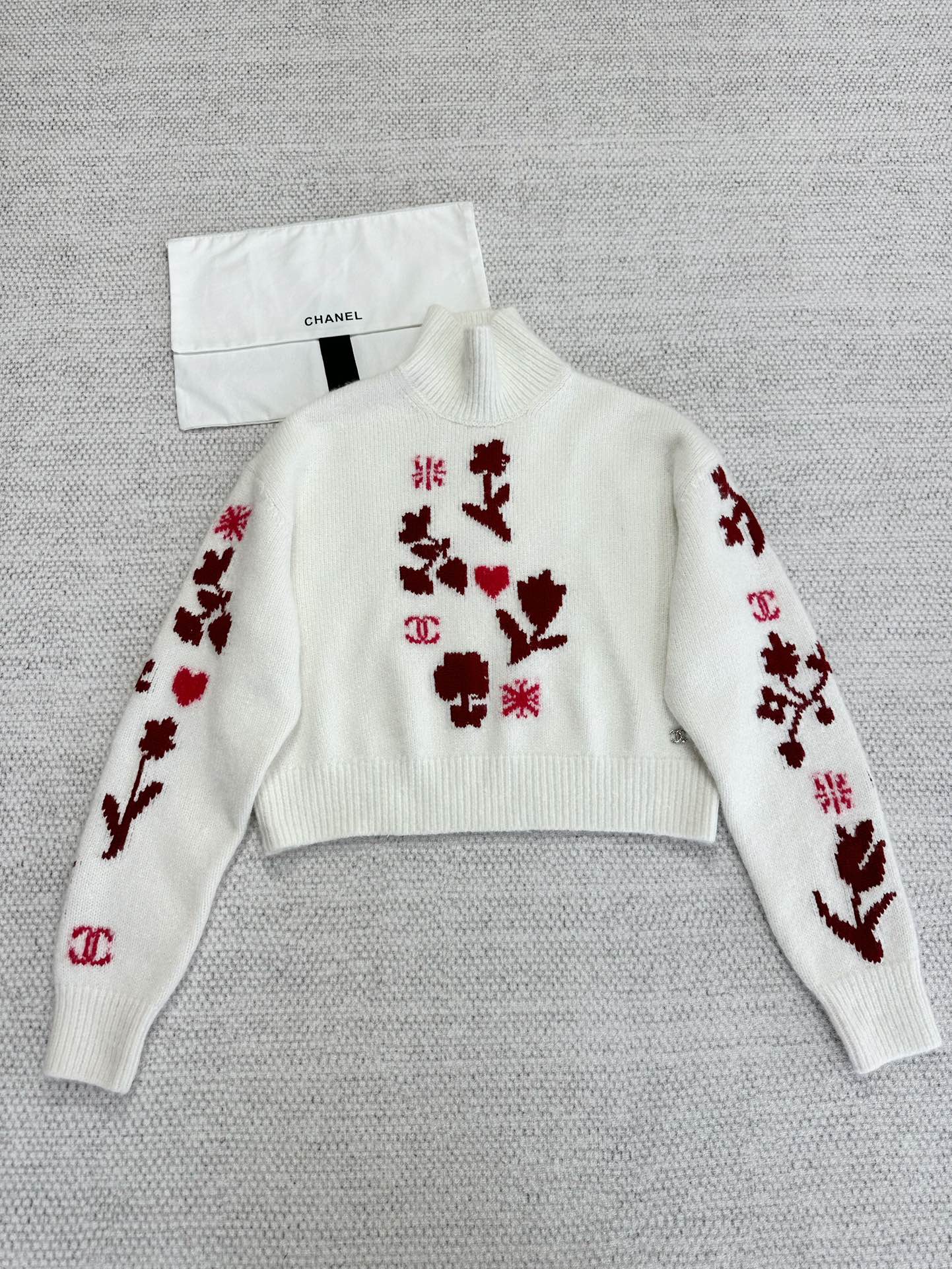Chanel Top-quality Version CC Coco Neige Floral Cashmere Sweater #294116
