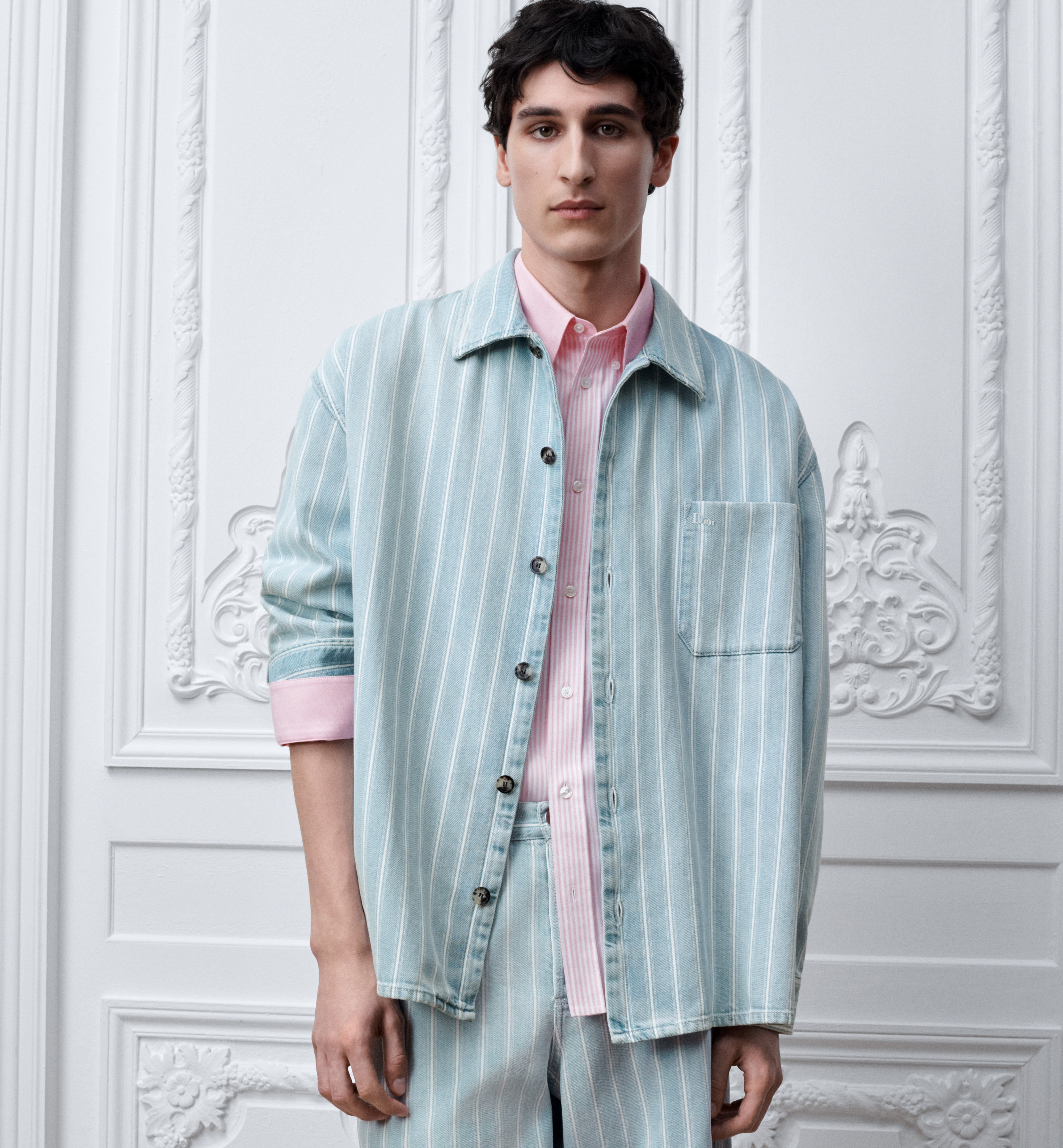 Dior blue Clothing DIOR Overshirt Blue Striped Cotton Twill #396175 View 2 | Nigo Office