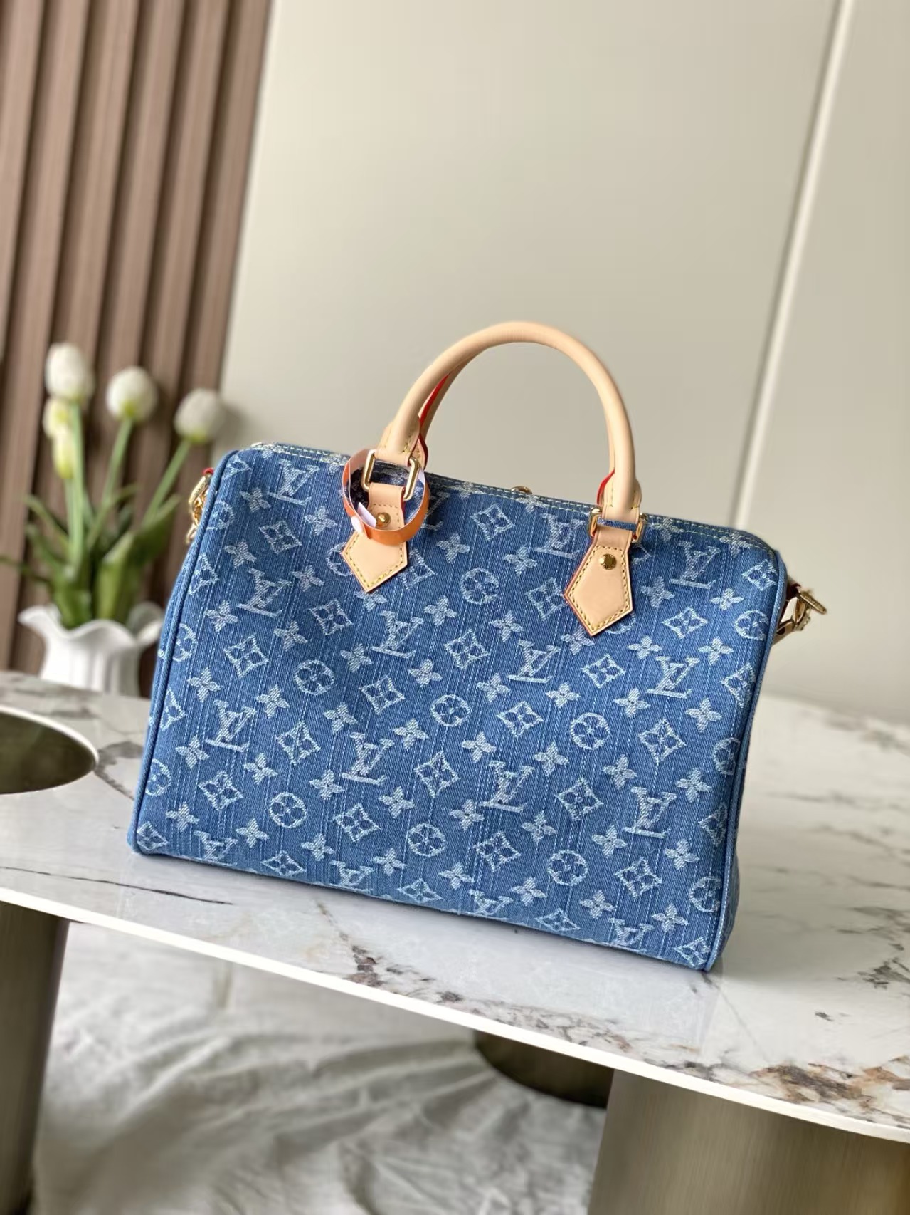 [TOP] Louis Vuitton LV Speedy Soft 30 Bag 30x21x17 cm - Blue