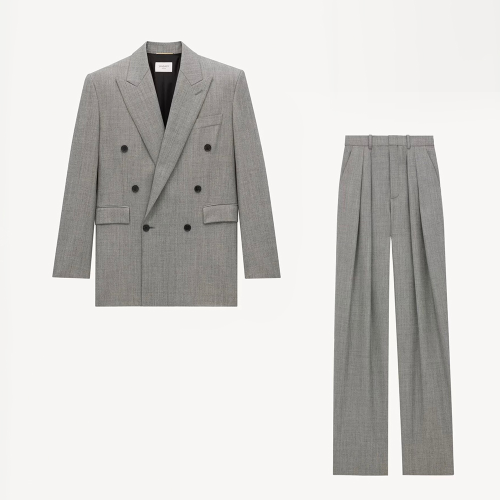 Saint Laurent gray Clothing Saint Laurent Light Gray Suit #388415 | Nigo Office