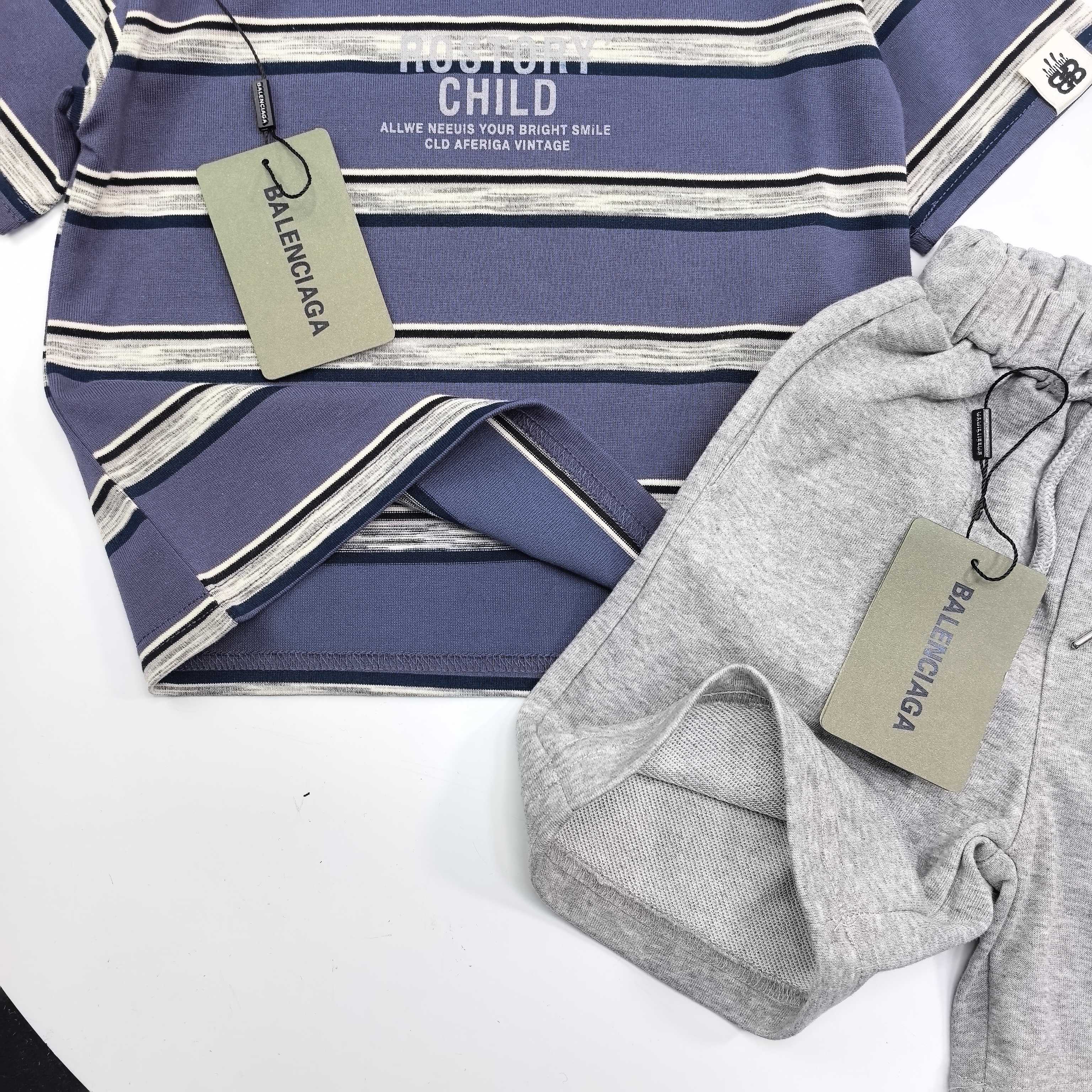 Balenciaga Unisex Kids Navy Vintage Stripe 
