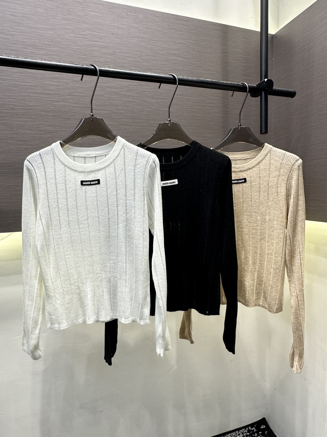[TOP] Miu Miu Knitted Long-sleeved Shirt - 3 Colors - 711 Luxury