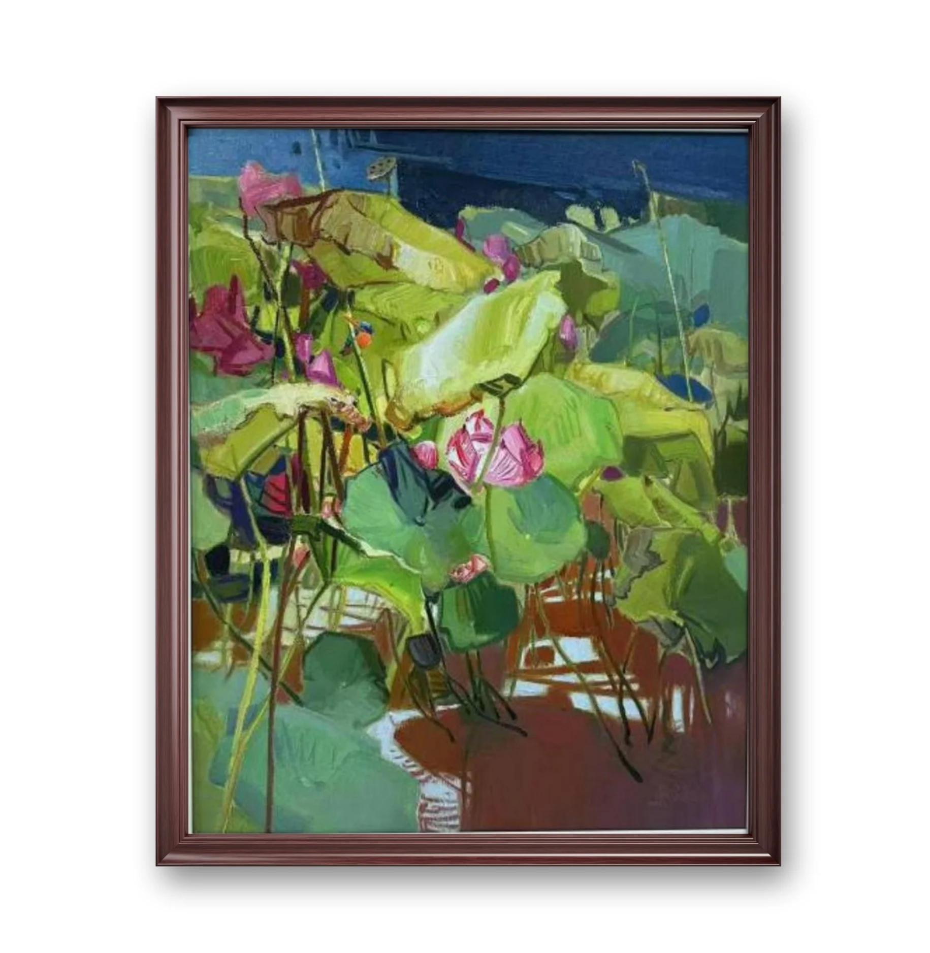 Moonlight over the lotus pond