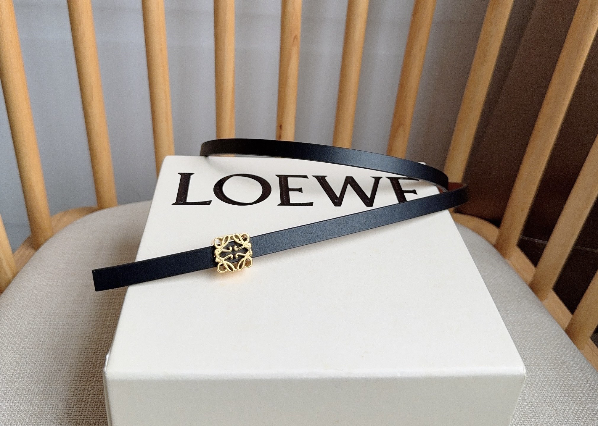 [TOP] LOEWE Leather Belt 1.0cm - Black - 711 Luxury