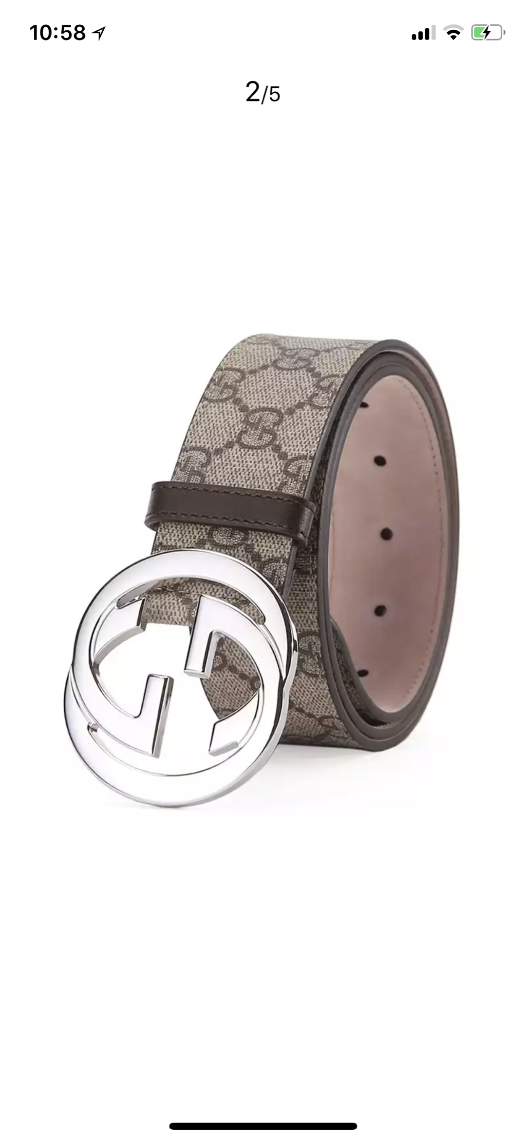 [TOP] GUCCI Men's GG Belt - Beige - 711 Luxury