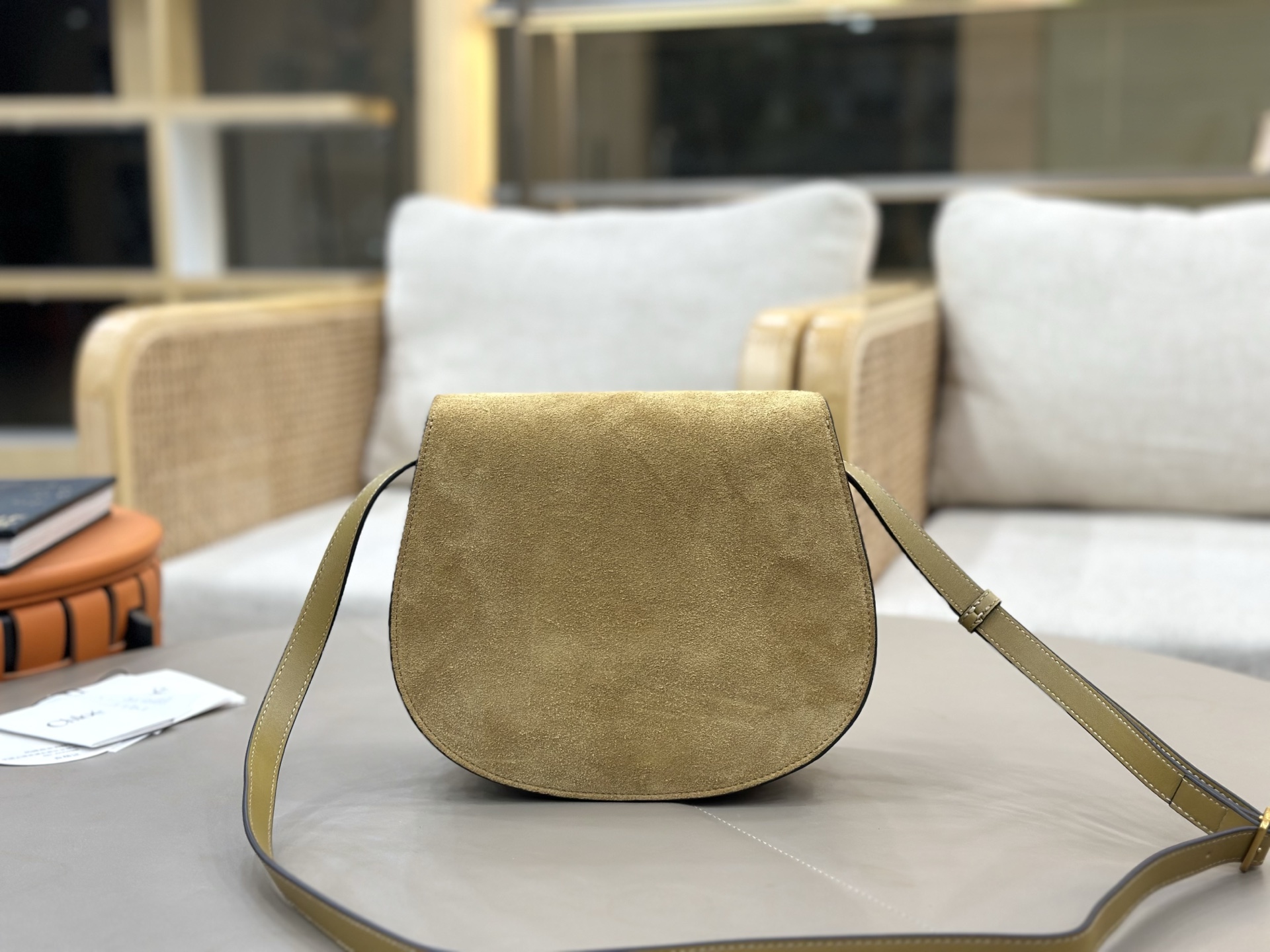 [TOP] Chloe Marcie Bag Suede Leather 24*20*10cm - Ginger - 711 Luxury