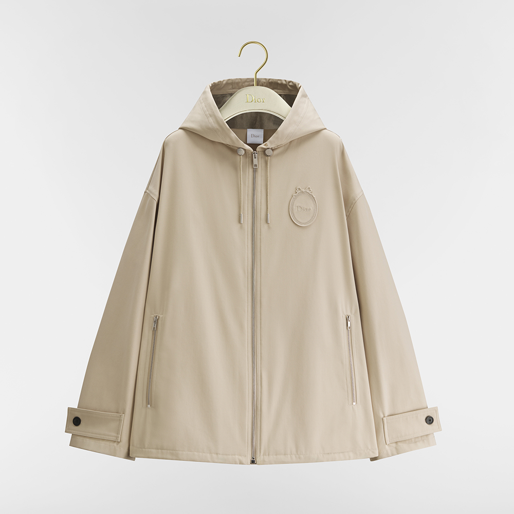 DIOR Dior Médaillon Embroidered Anorak Beige Cotton and Silk Gabardine #380096