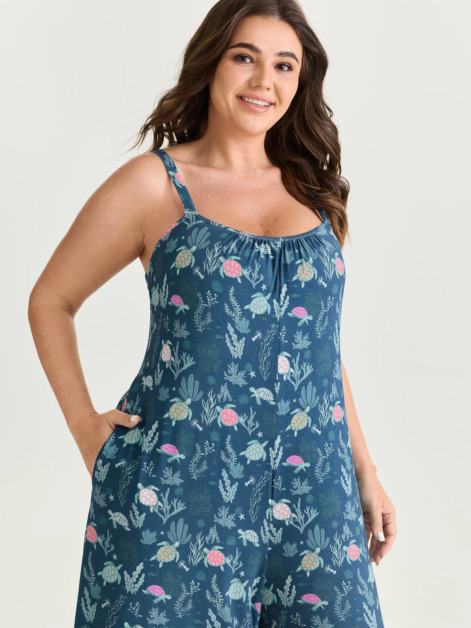 Supersoft Turtle Print Lounge Jumpsuit