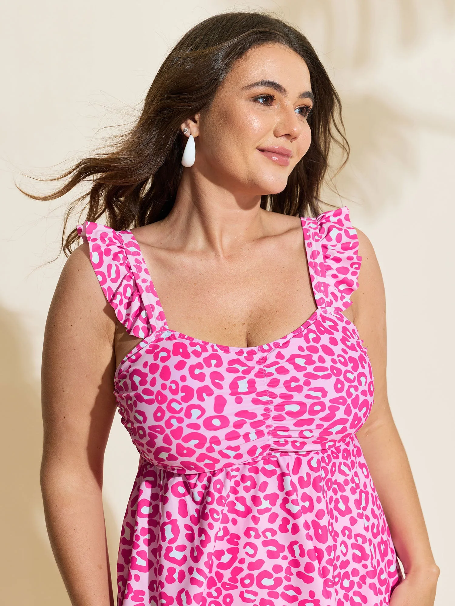 Flirty Leopard Print Swim Top