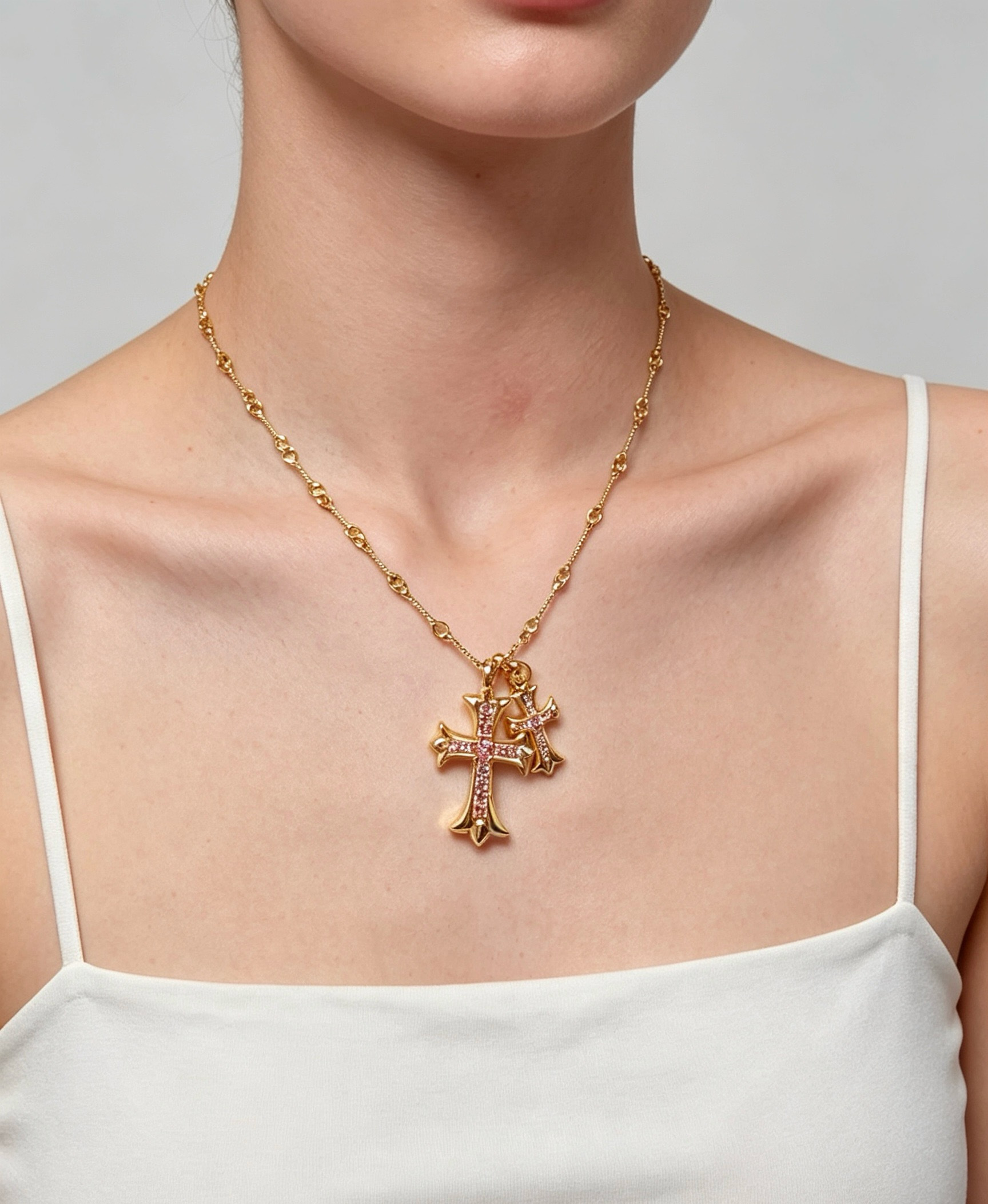 Chrome Hearts Jewelry Chrome Hearts Double Cross Necklace #393236 View 2 | Nigo Office
