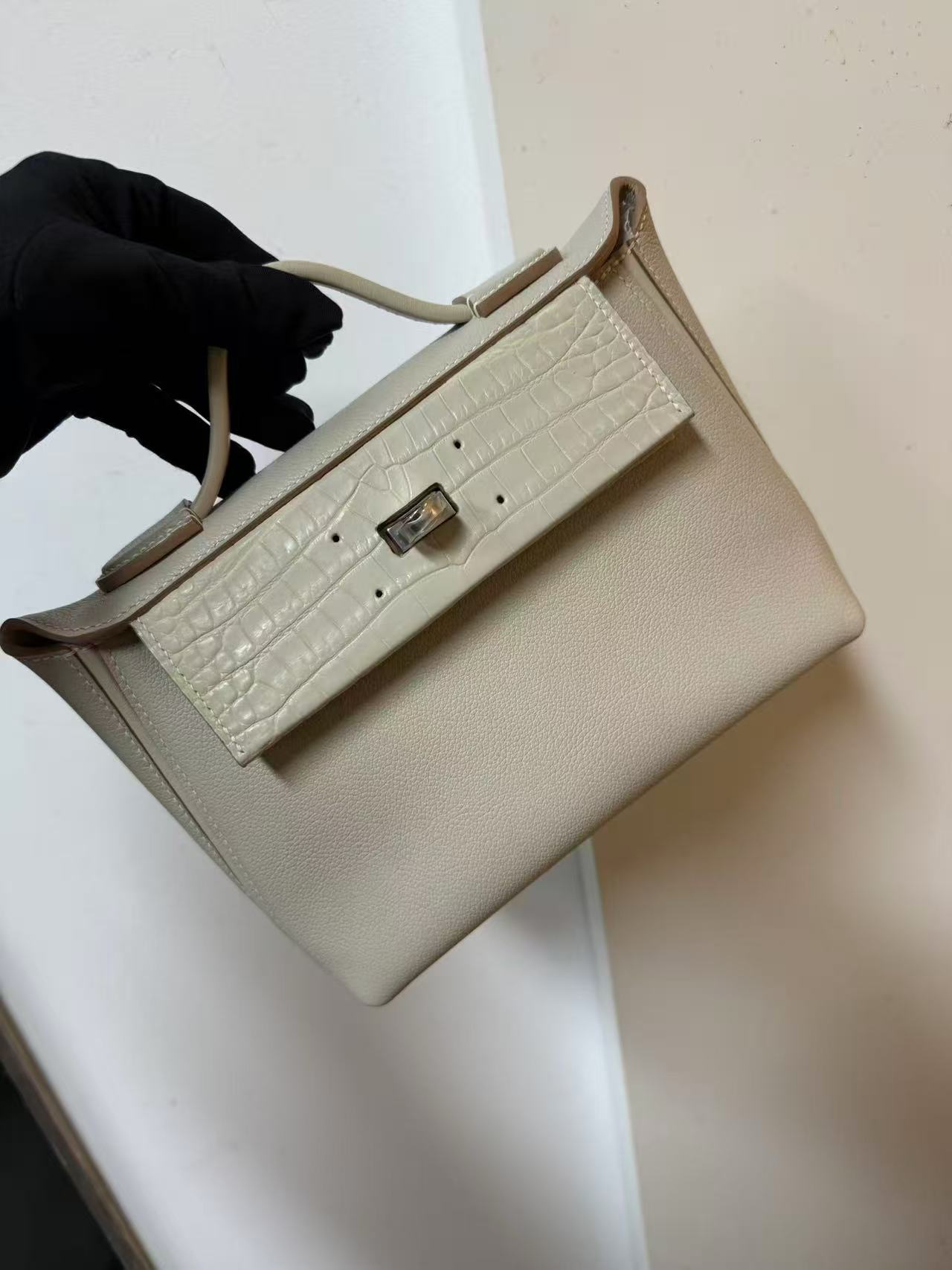 Crocodile leather patchwork cowhide 2424