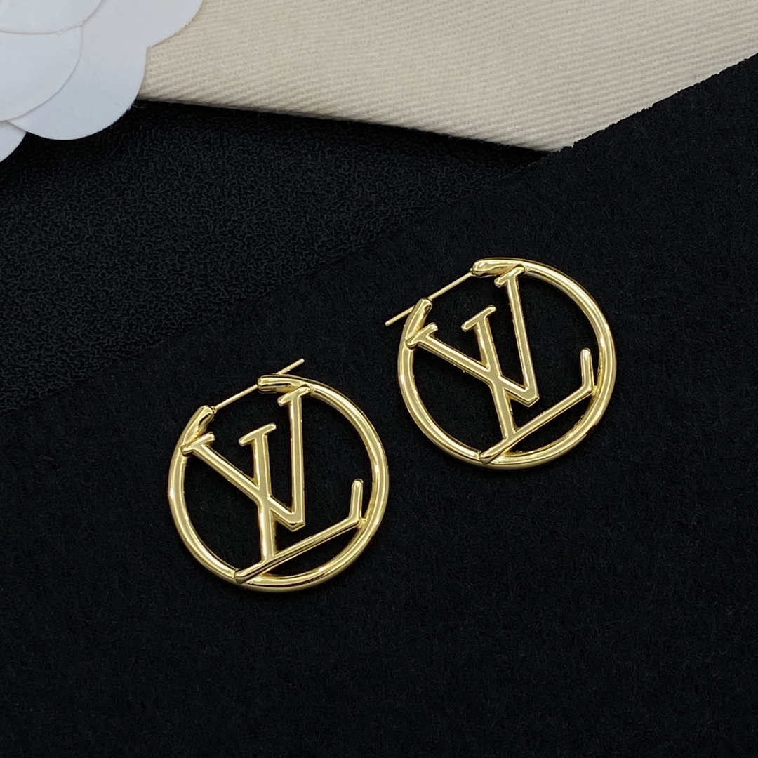 [TOP] Louis Vuitton LV Earrings - Gold - 711 Luxury