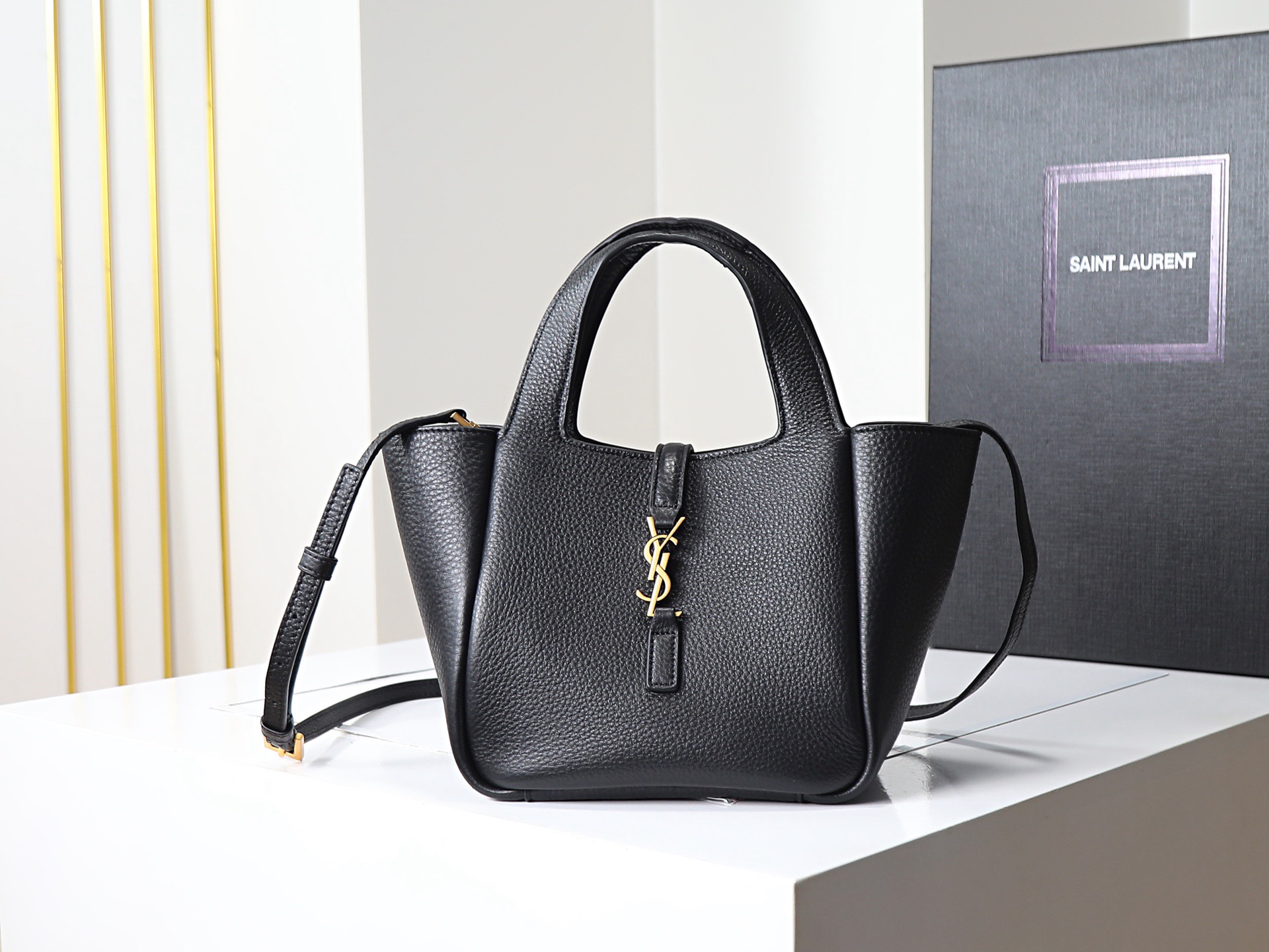 [TOP] Yves Saint Laurent YSL LE5A7 Baby BEA Handbag - Black- GHW - 18x15x13 cm - 711 Luxury