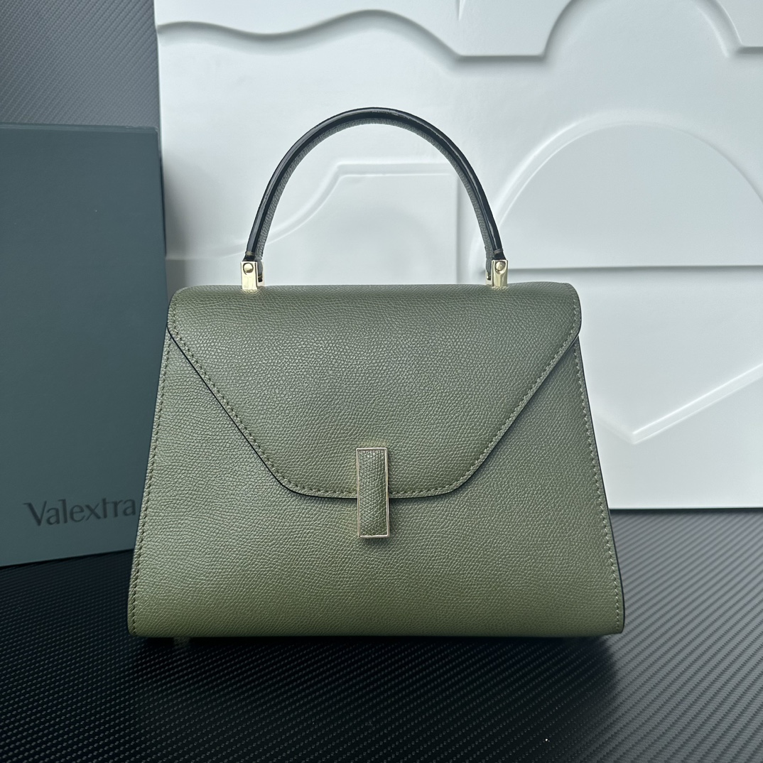 [TOP] VALEXTRA lside Bag 26x20x12cm - Army Green - 711 Luxury